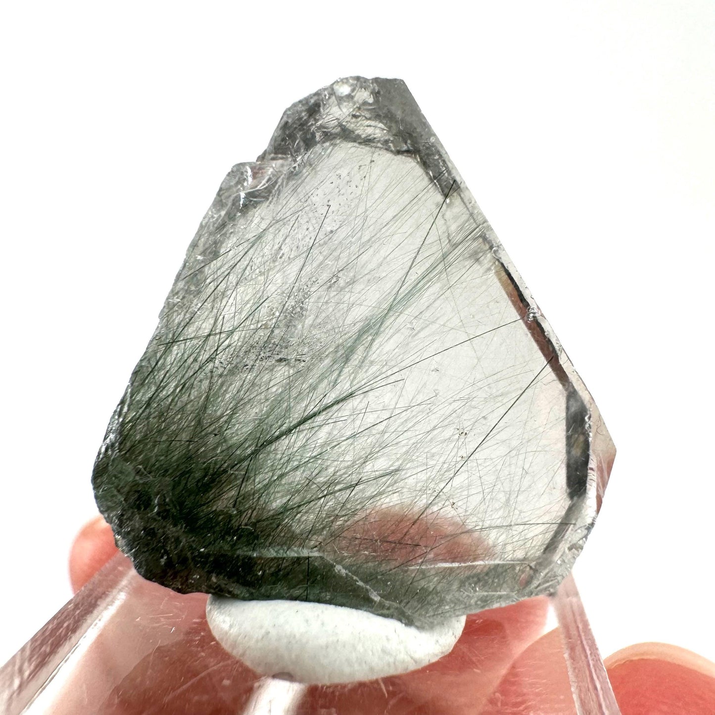 Fluorapatite with Actinolite Inclusions (Pakistan) | terminated apatite crystal, mineral specimen, rare crystals