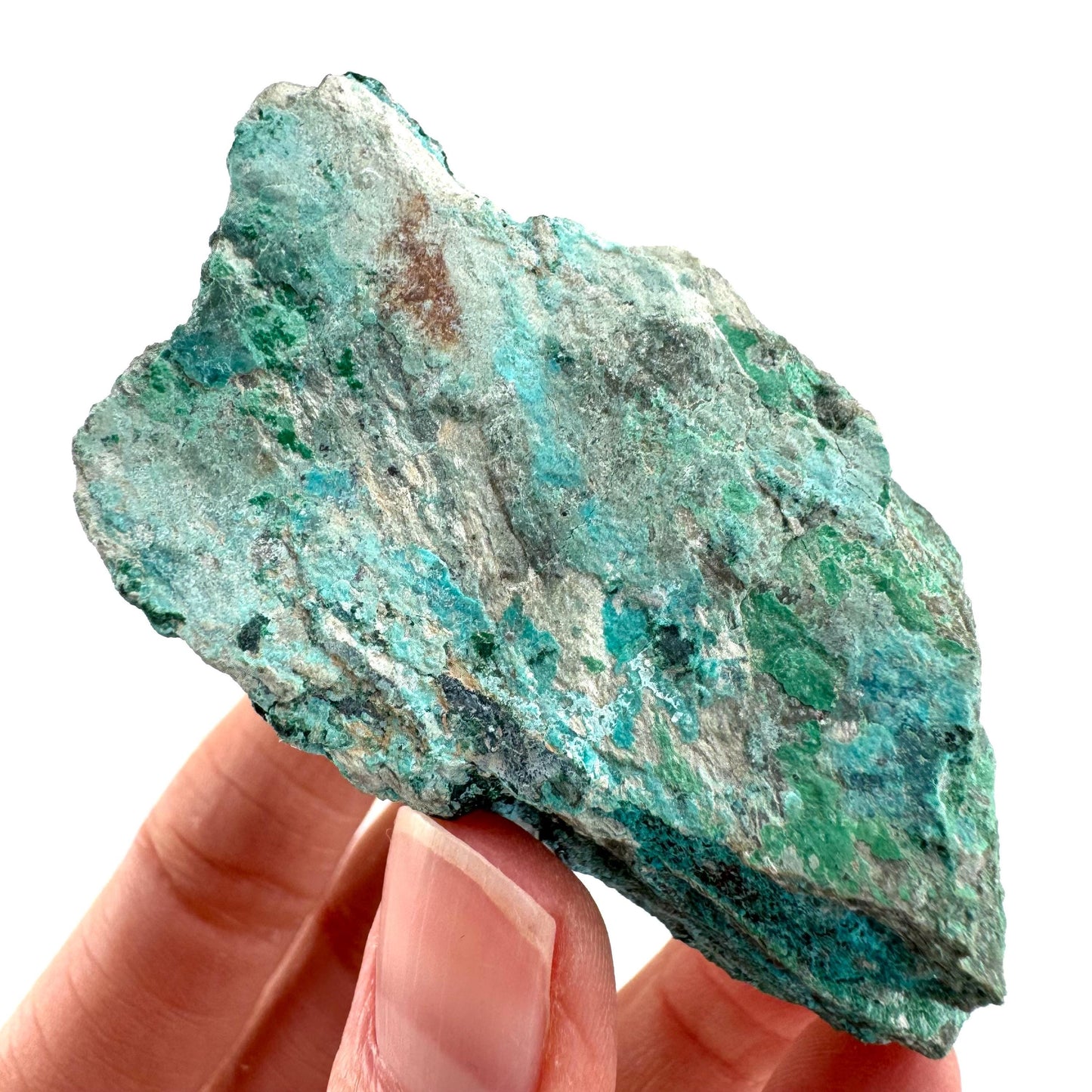 Chrysocolla w/ Malachite (DR Congo) | blue chrysocolla crystal, mineral specimen