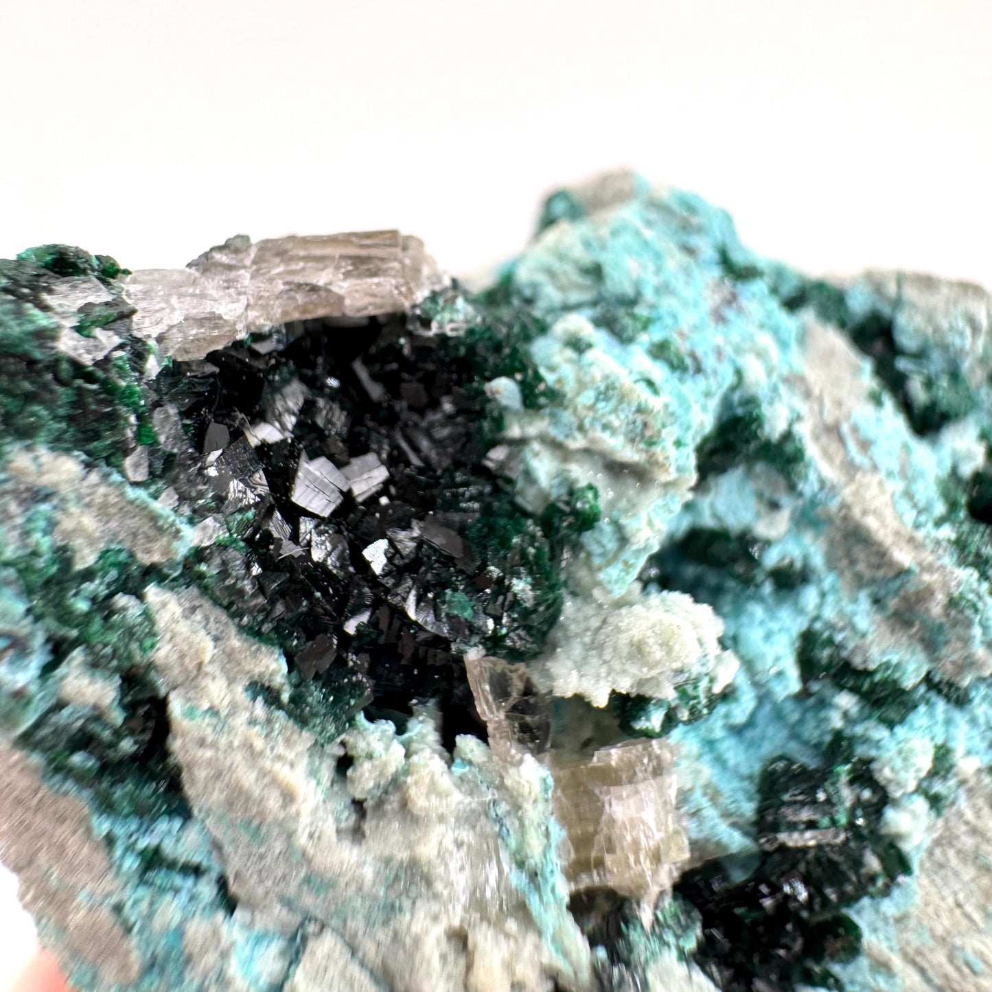 Chrysocolla w/ Malachite (DR Congo) | blue chrysocolla crystal, mineral specimen