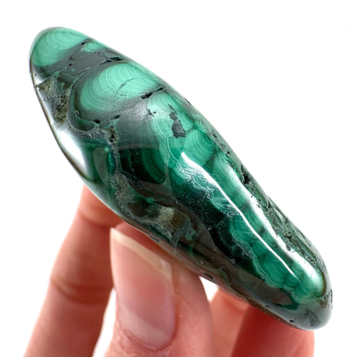 Polished Malachite (DR Congo) | natural malachite, malachite freeform, malachite, mineral specimen