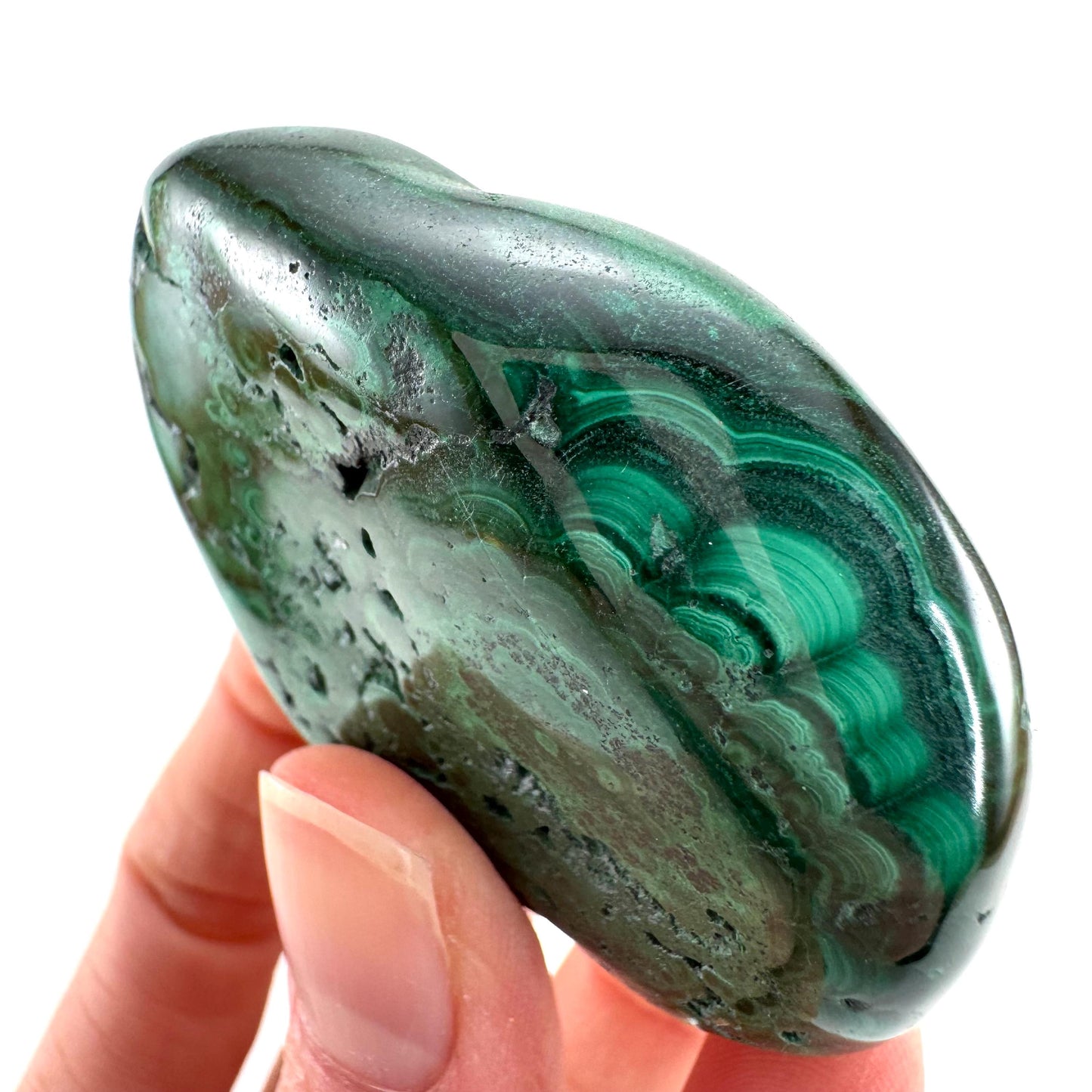 Polished Malachite (DR Congo) | natural malachite, malachite freeform, malachite, mineral specimen