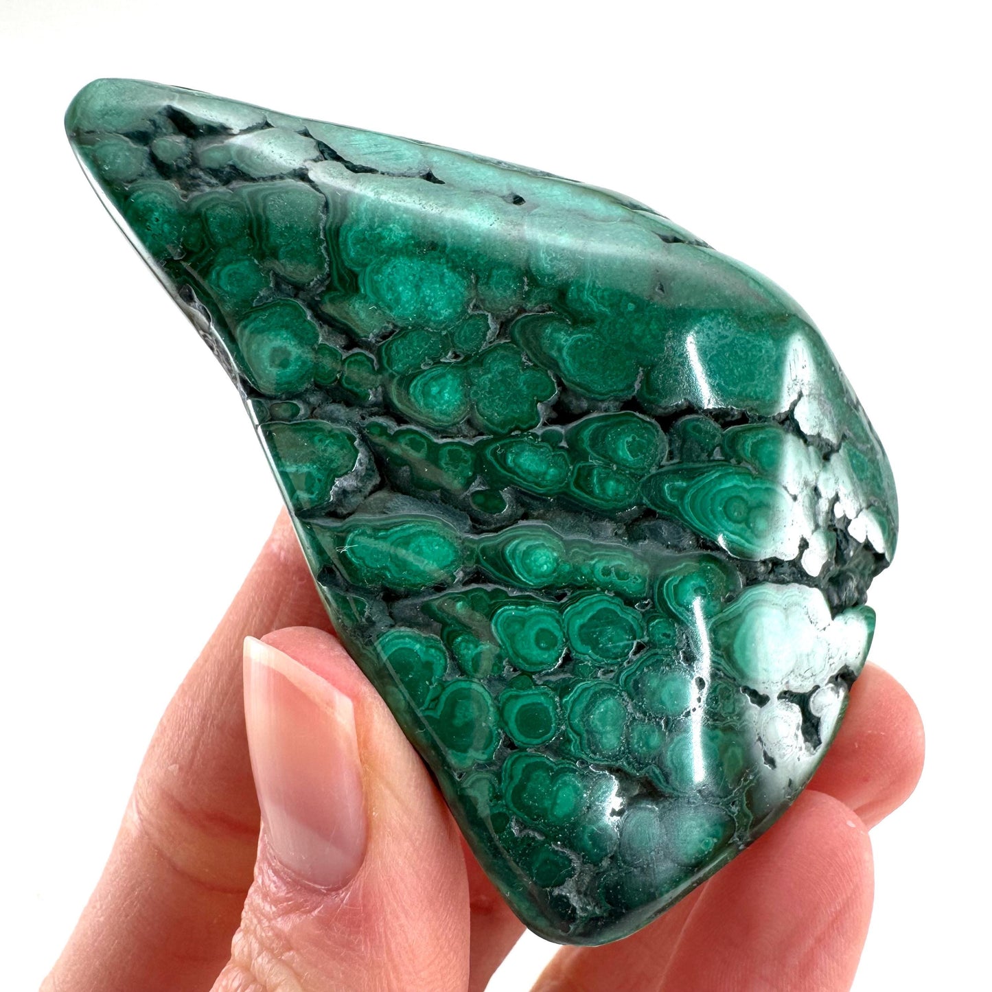 Polished Malachite (DR Congo) | natural malachite, malachite freeform, malachite, mineral specimen