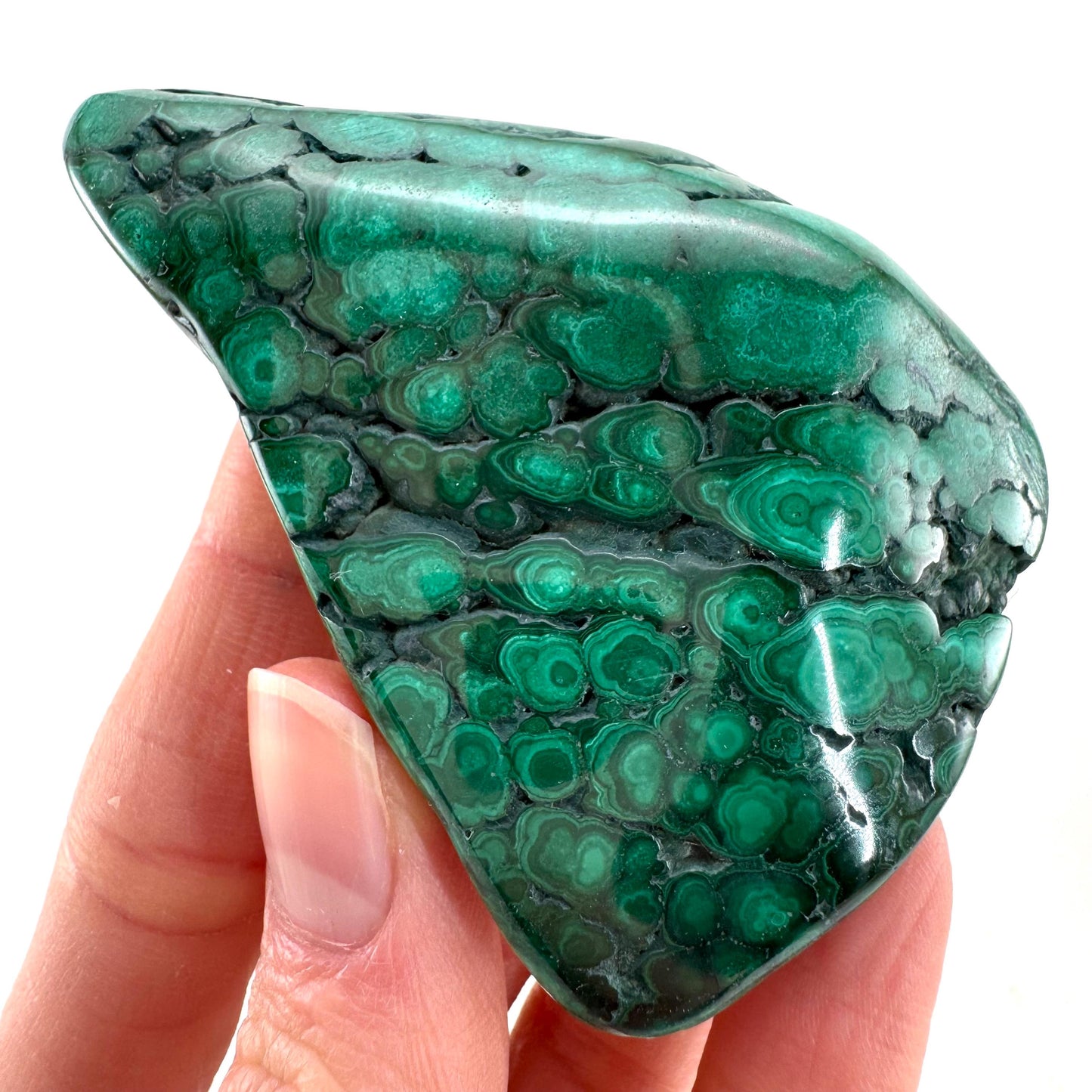 Polished Malachite (DR Congo) | natural malachite, malachite freeform, malachite, mineral specimen