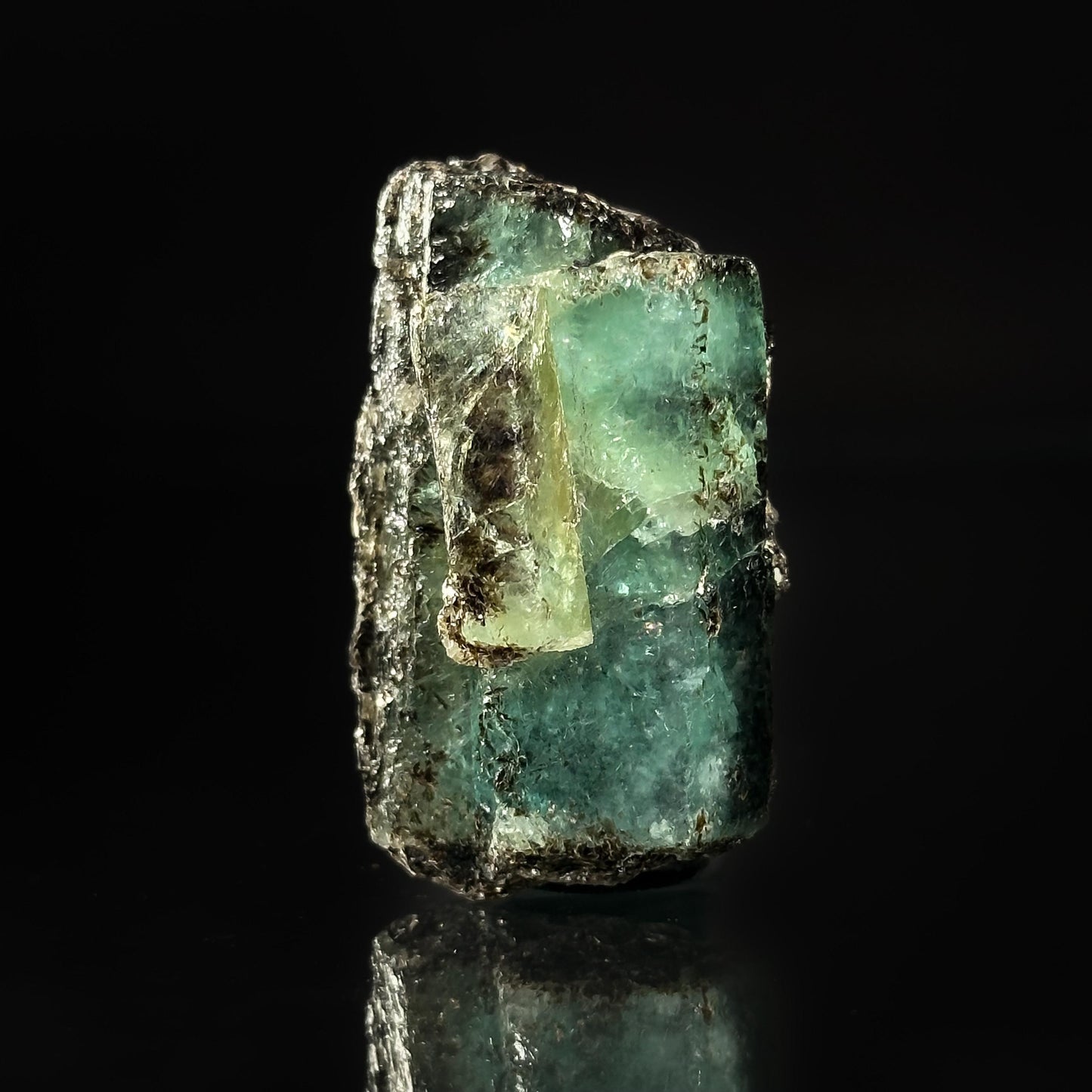 Beryl var. Emerald w/ Mica (Pakistan) | natural emerald crystal, mineral specimen