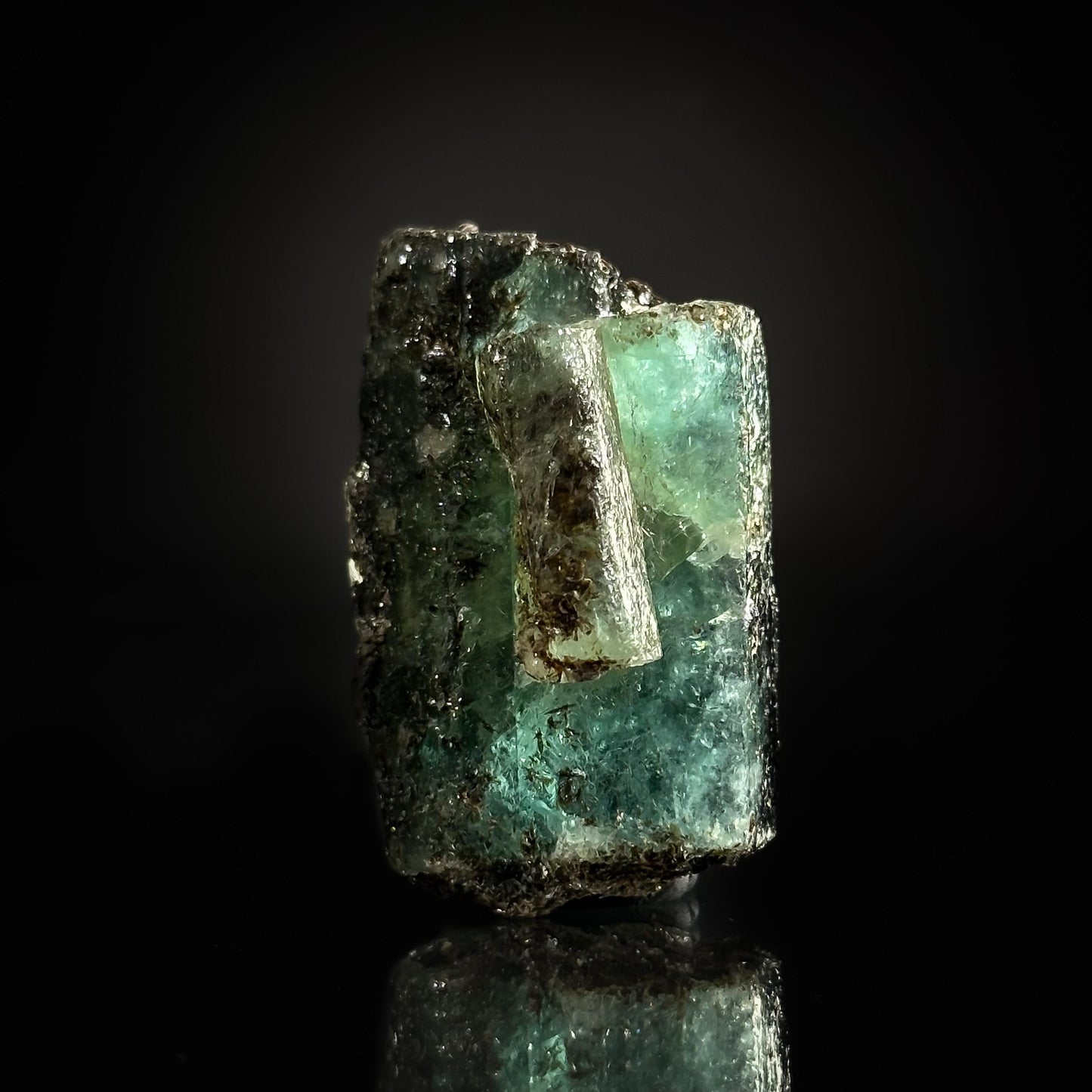 Beryl var. Emerald w/ Mica (Pakistan) | natural emerald crystal, mineral specimen