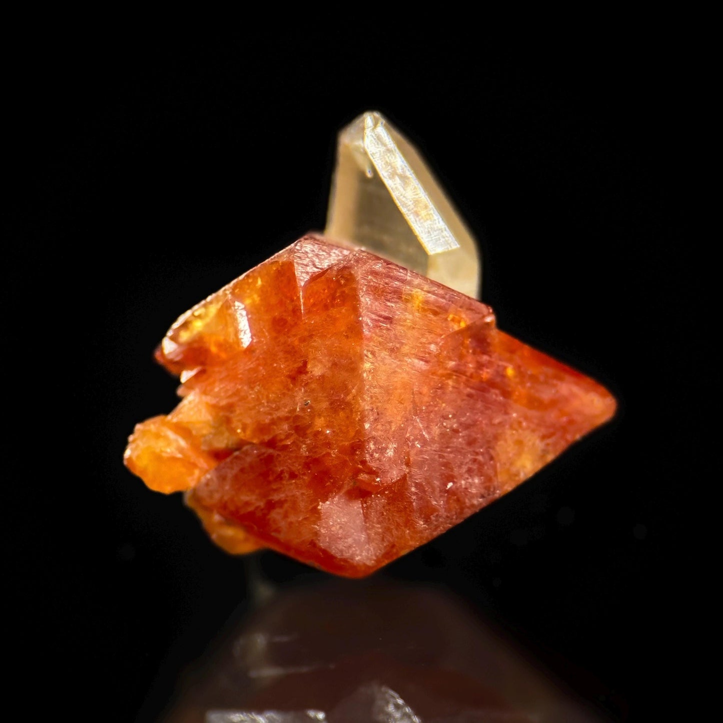 Scheelite w/ Quartz (Pakistan) | natural orange scheelite crystal, mineral specimen, rare crystals