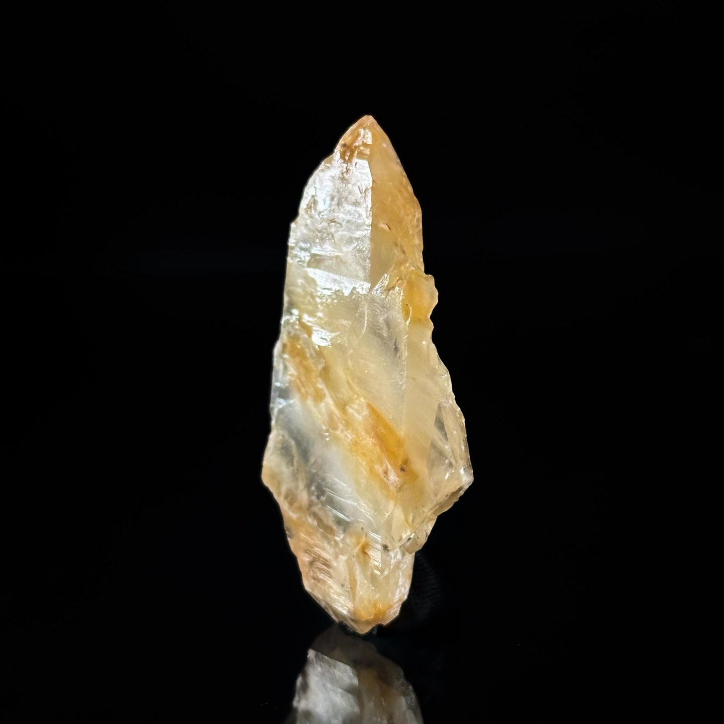 Yellow Bone Quartz (Pakistan) | yellow quartz crystal point, mango quartz, mineral specimen