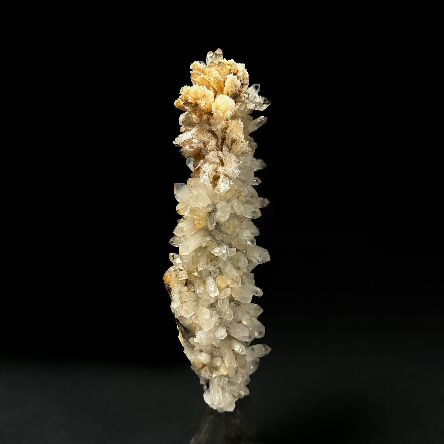 Hyalite Opal & Lattice Quartz on Feldspar (Namibia), UV reactive hyalite opal, rare mineral specimen