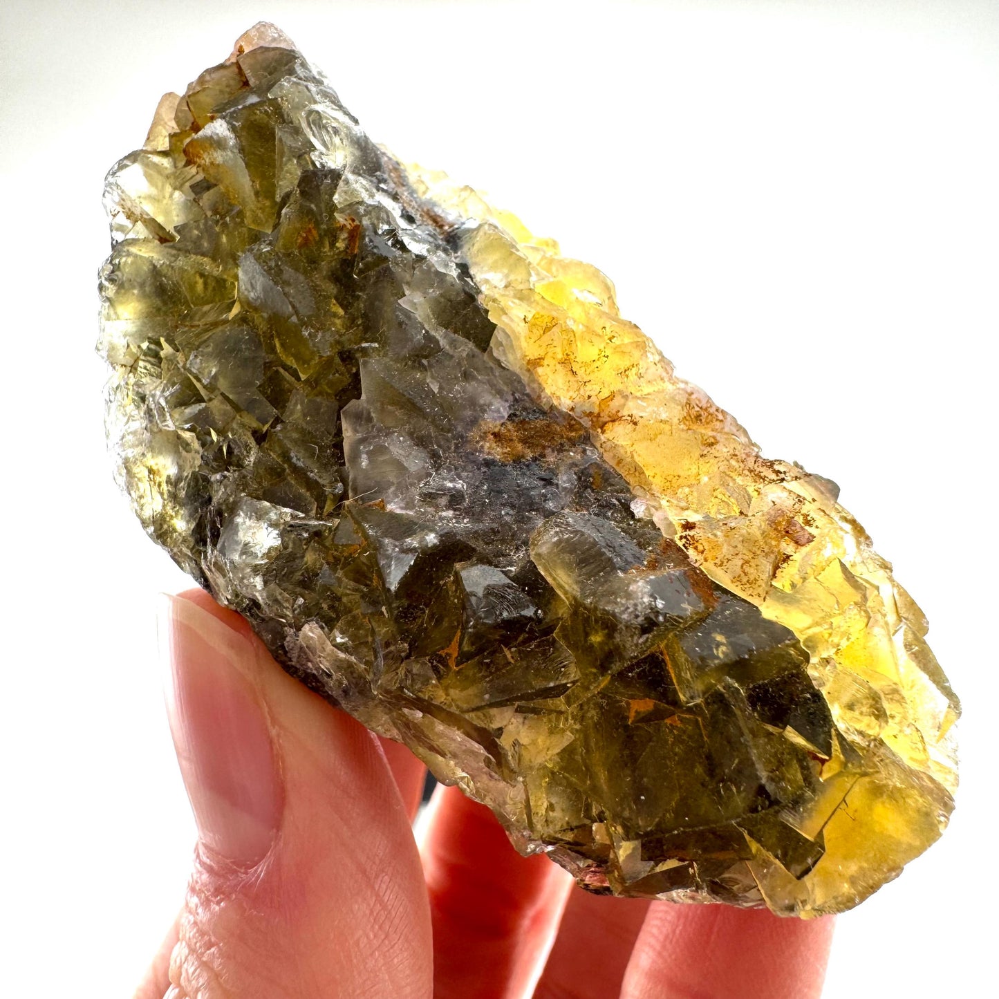 Okorusu Fluorite (Namibia) | “Honey Pocket” fluorite cluster, yellow fluorite crystal, mineral specimen