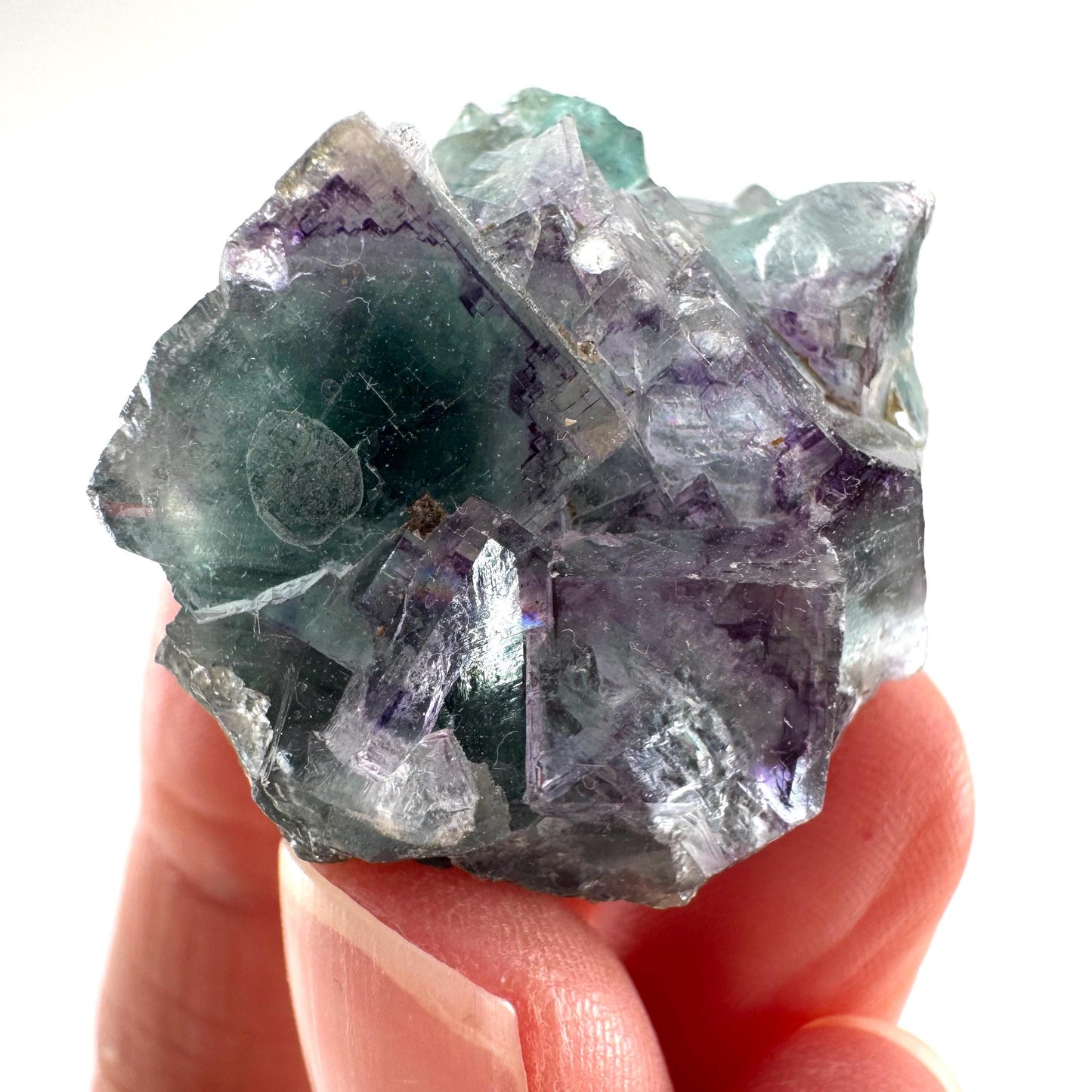 Okorusu Fluorite (Namibia) | green fluorite cluster, purple fluorite, crystals, mineral specimen