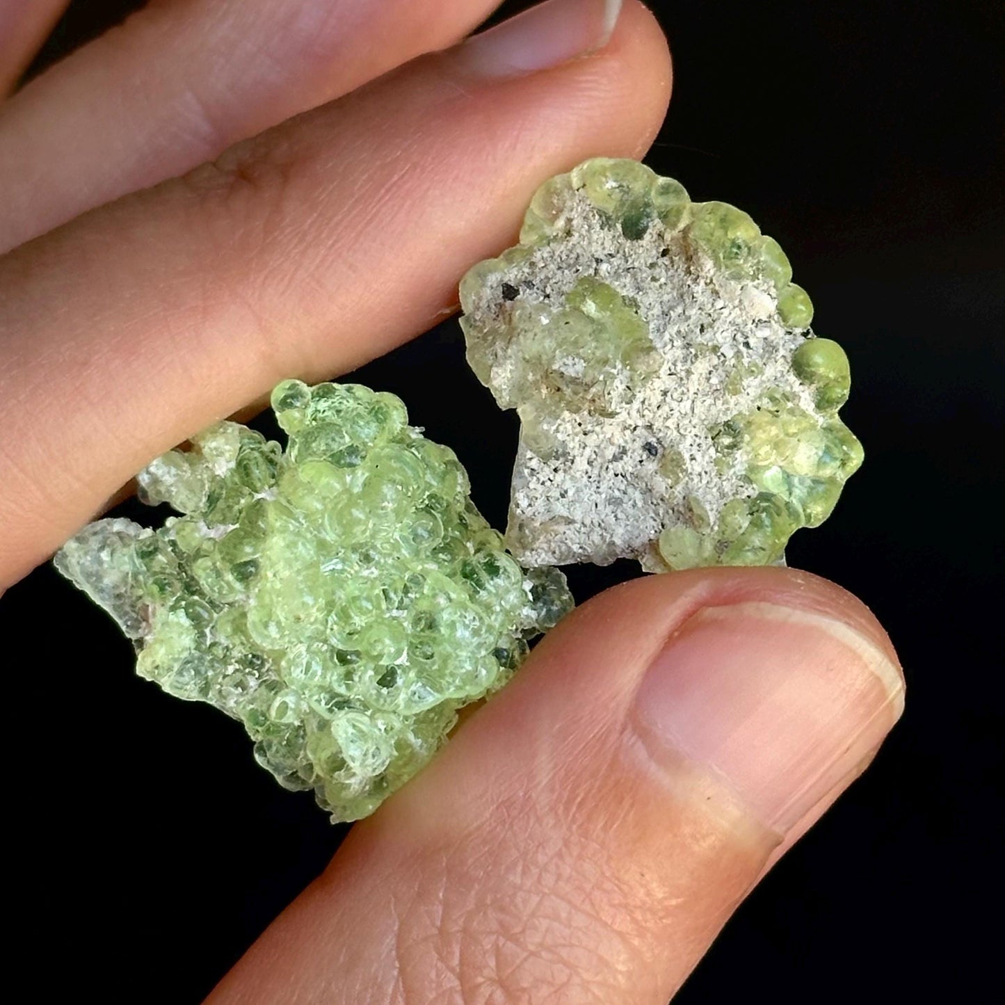 ONE Hyalite Opal (Namibia) | fluorescent hyalite opal, UV reactive hyalite opal, mineral specimen