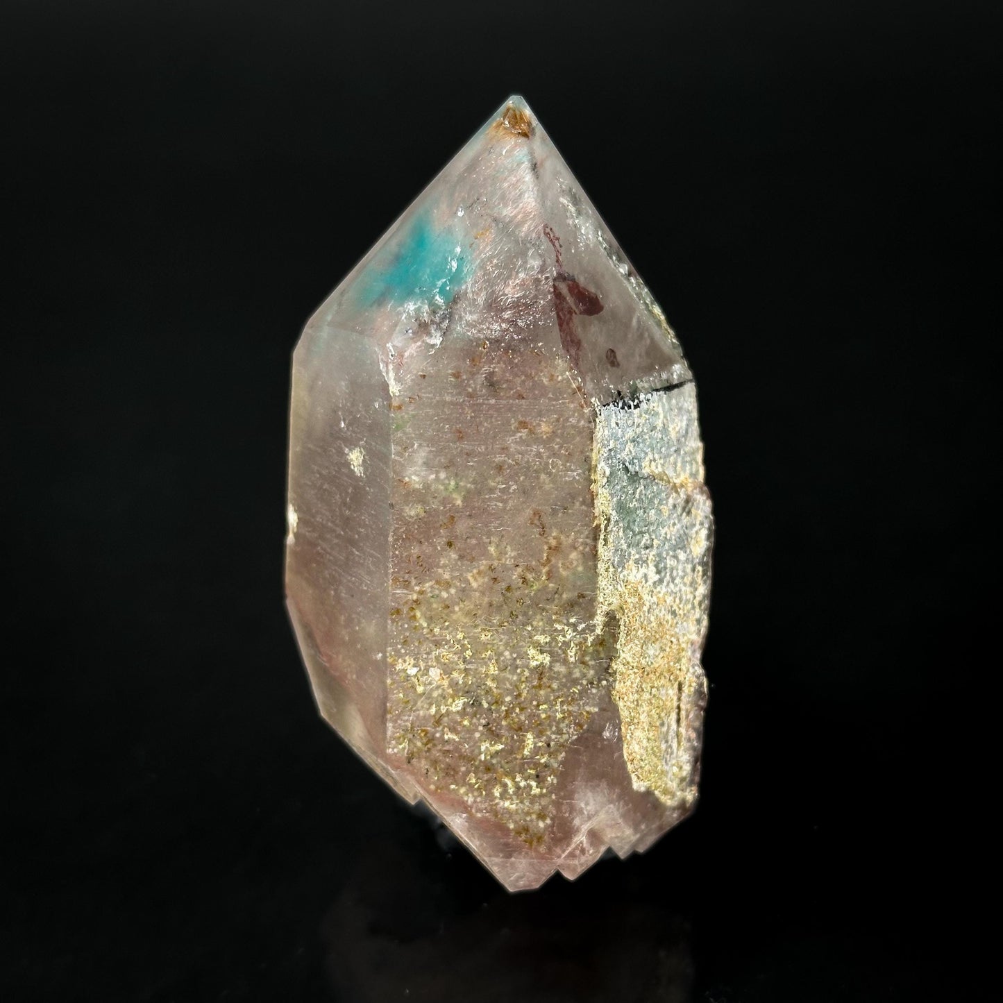 Ajoite & Copper Included Quartz (South Africa) | ajoite quartz crystal, rare minerals