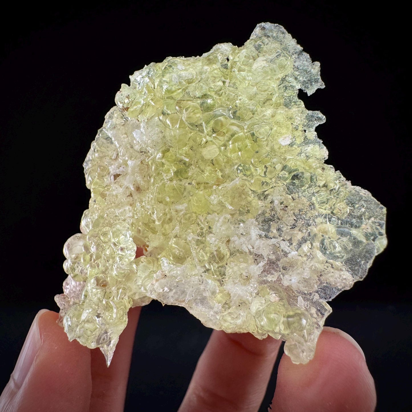 Hyalite Opal (Namibia) | UV reactive Hyalite Opal, daylight fluorescent, mineral specimen