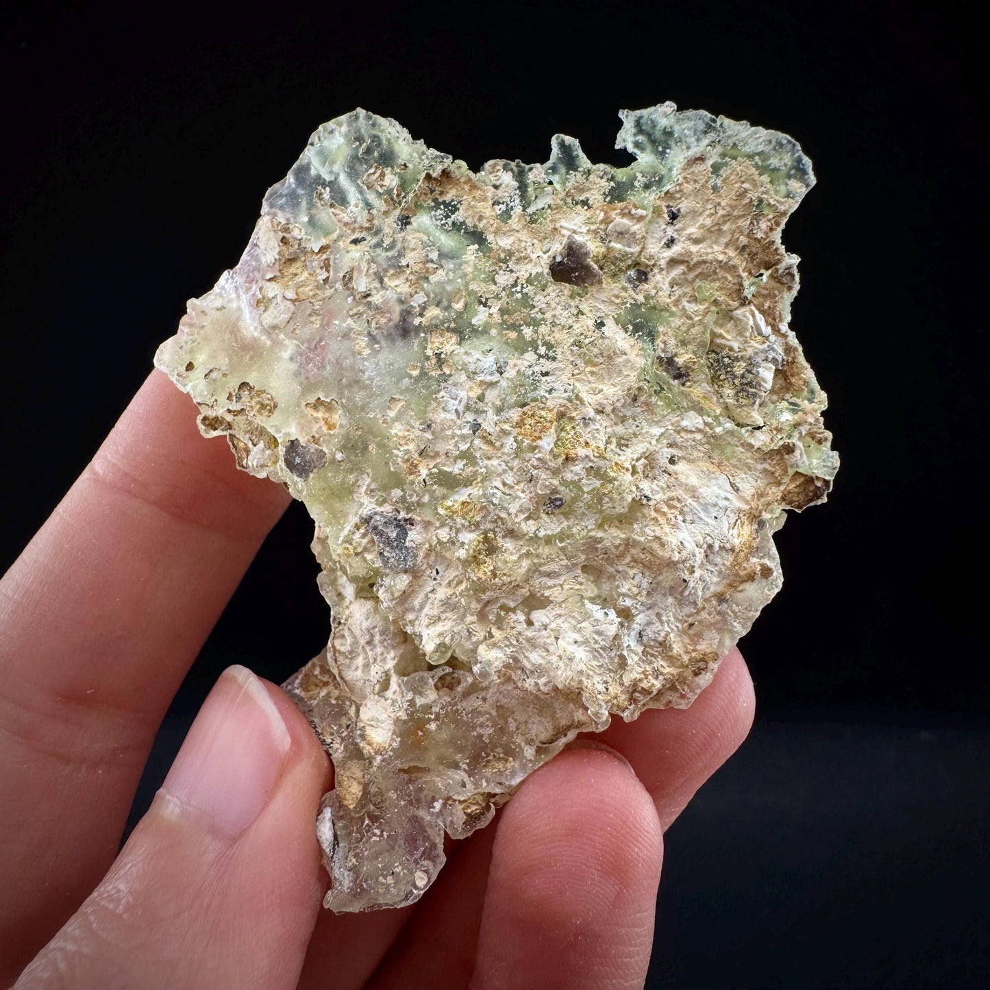 Hyalite Opal (Namibia) | UV reactive Hyalite Opal, daylight fluorescent, mineral specimen