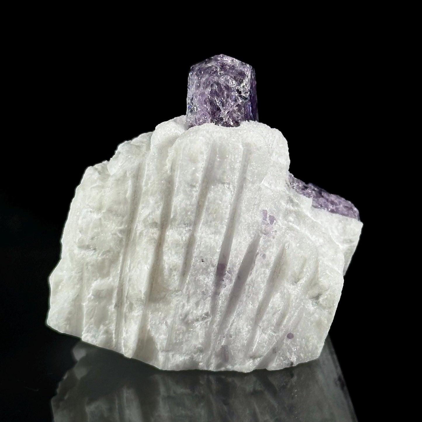 Scapolite var. Marialite on Feldspar Matrix (Afghanistan) | purple scapolite crystal, rare mineral specimen