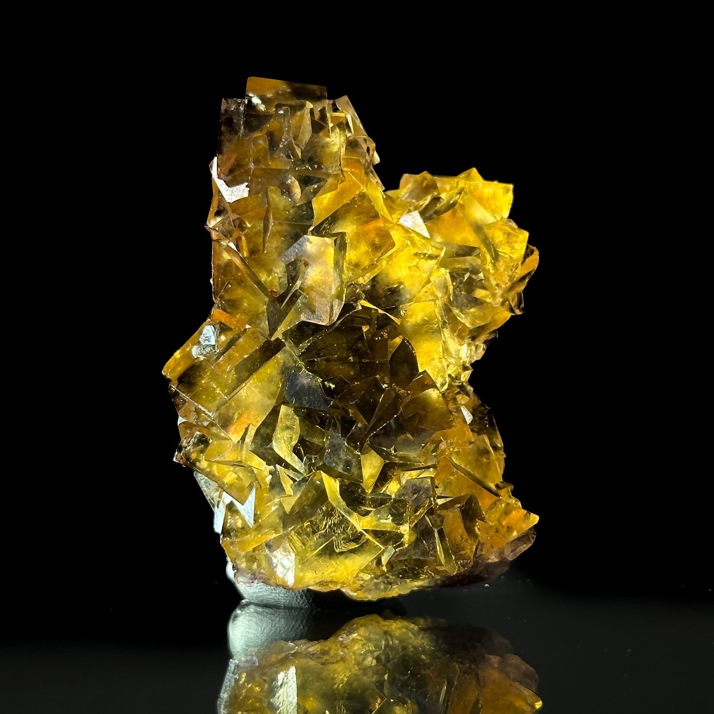 Okorusu Fluorite (Namibia) | “Honey Pocket” fluorite cluster, yellow fluorite crystal, mineral specimen