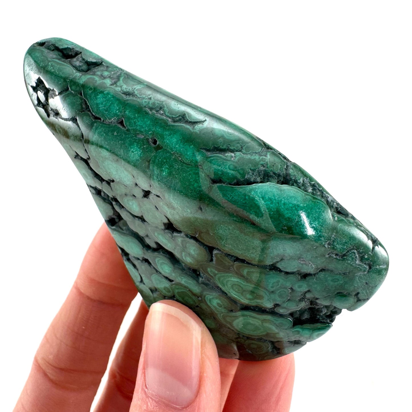 Polished Malachite (DR Congo) | natural malachite, malachite freeform, malachite, mineral specimen