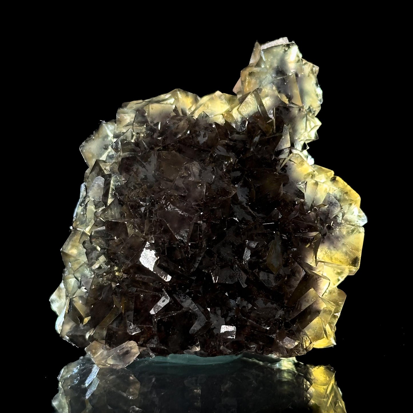 Okorusu Fluorite (Namibia) | “Honey Pocket” fluorite cluster, yellow fluorite crystal, mineral specimen