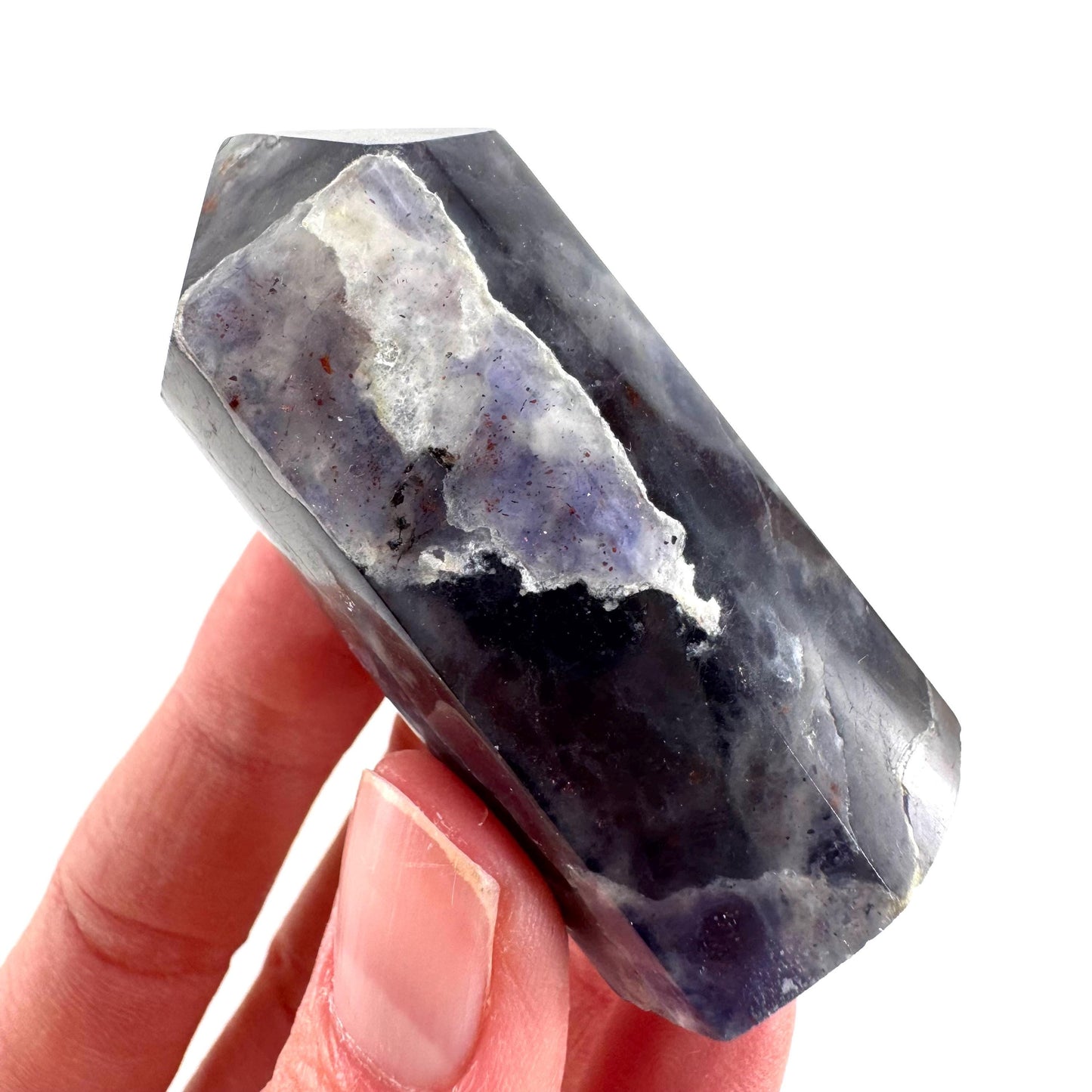 Iolite Point (India) | polished iolite crystal tower, cordierite point, crystal point