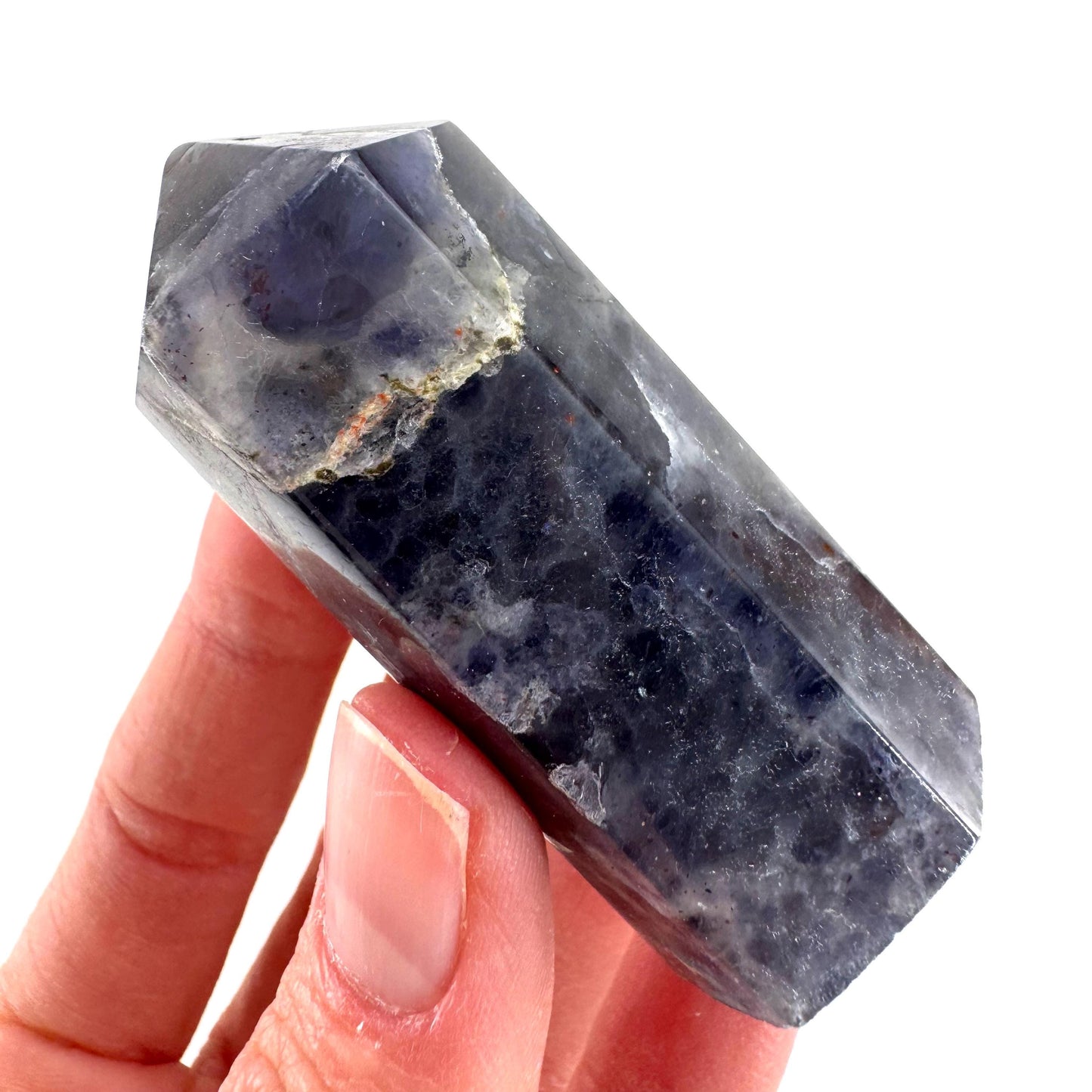 Iolite Point (India) | polished iolite crystal tower, cordierite point, crystal point