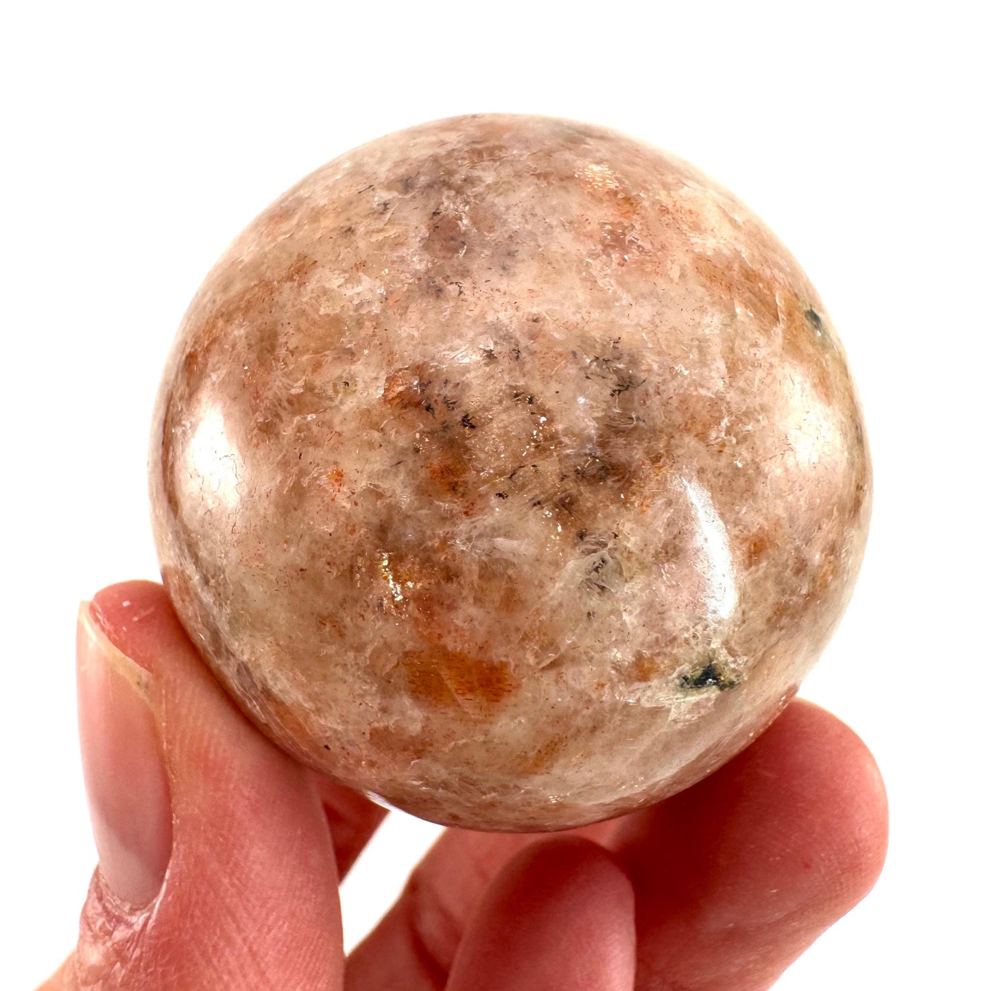 Sunstone Sphere (India) | polished sunstone crystal ball, crystal sphere