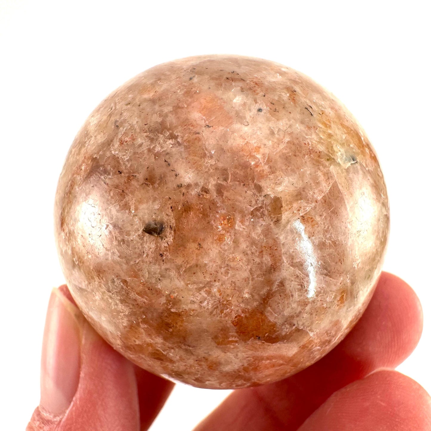 Sunstone Sphere (India) | polished sunstone crystal ball, crystal sphere