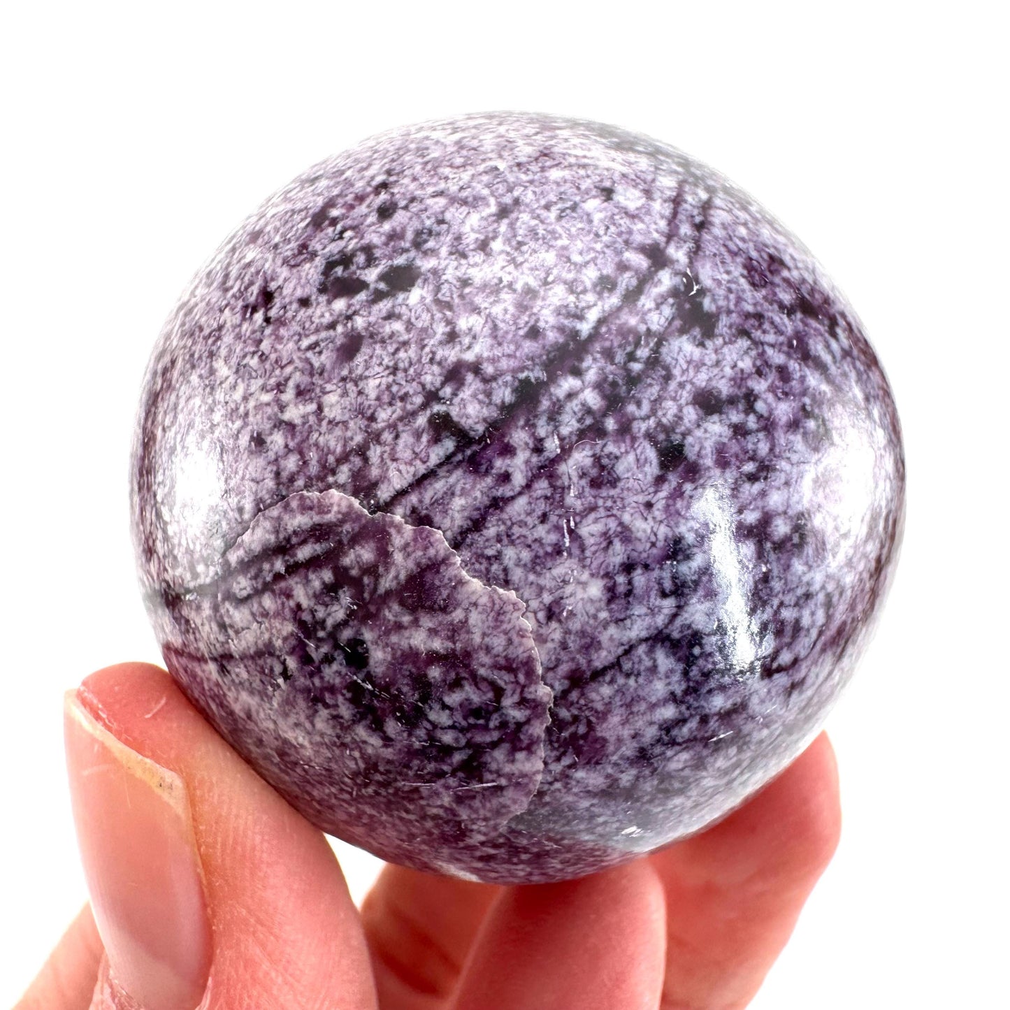 Kammererite Sphere (India) | polished kammererite crystal ball, crystal sphere