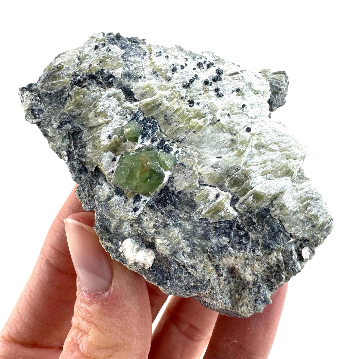 Demantoid Garnet on Matrix (Pakistan) | green garnet crystal, mineral specimen