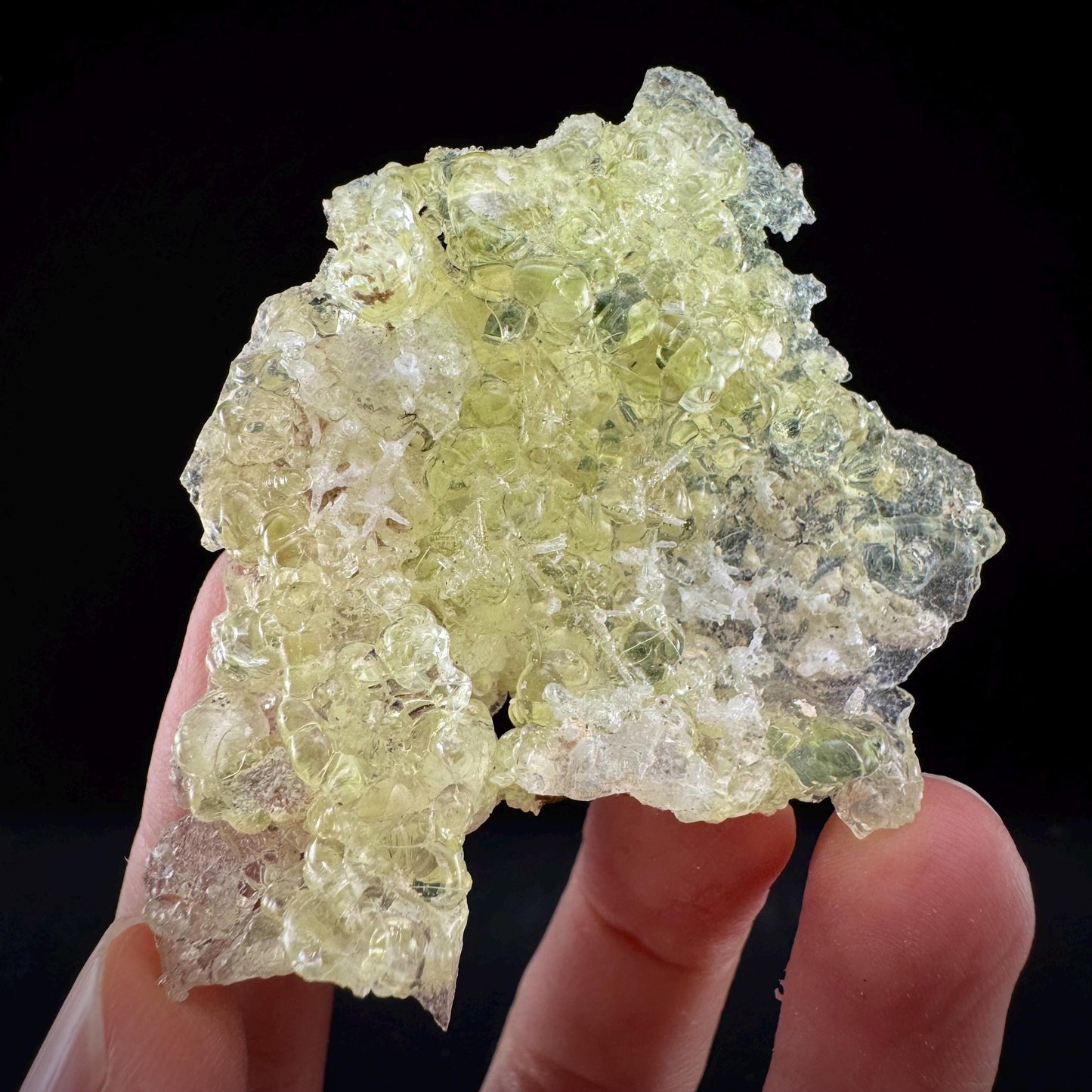 Hyalite Opal (Namibia) | UV reactive Hyalite Opal, daylight fluorescent, mineral specimen