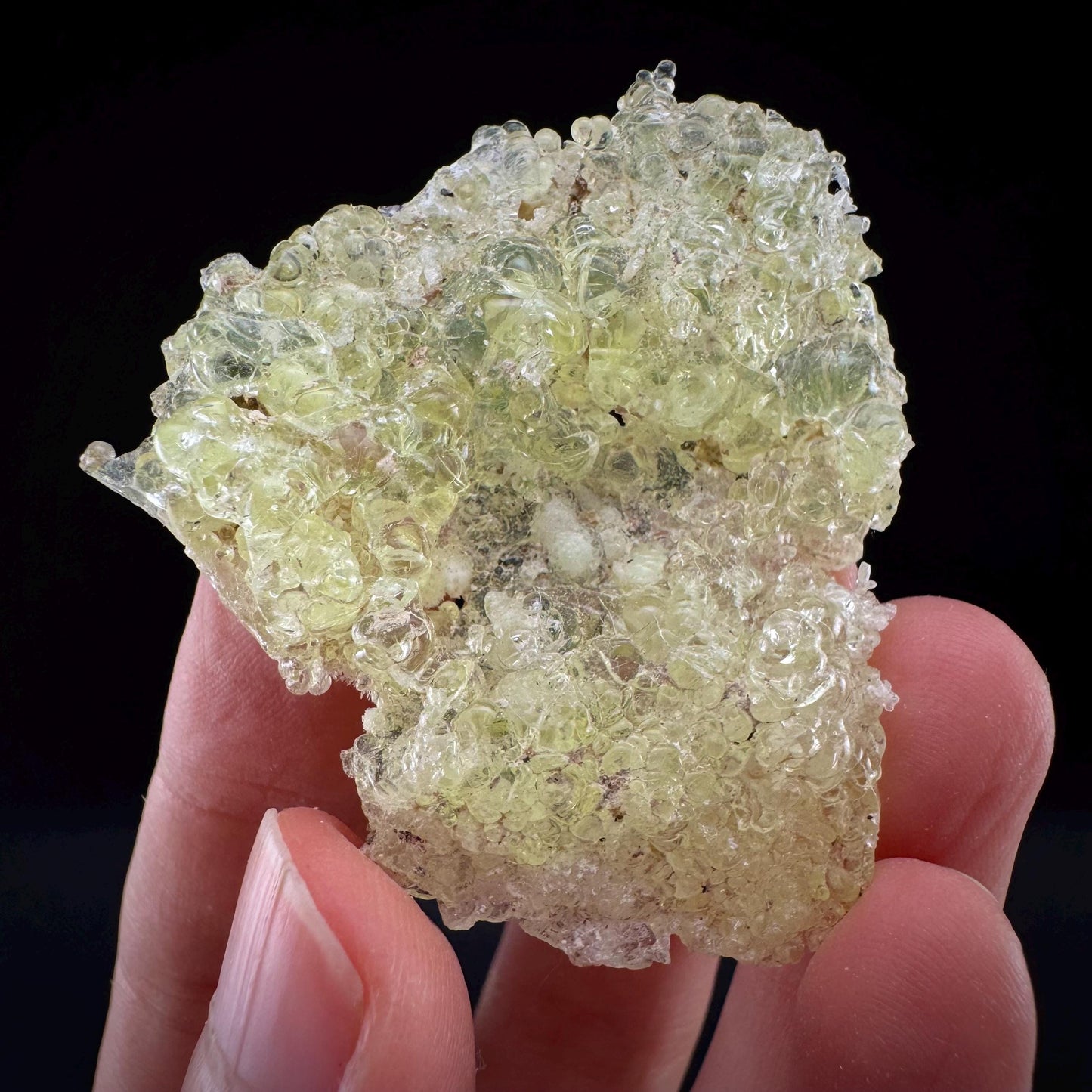 Hyalite Opal (Namibia) | UV reactive Hyalite Opal, daylight fluorescent, mineral specimen