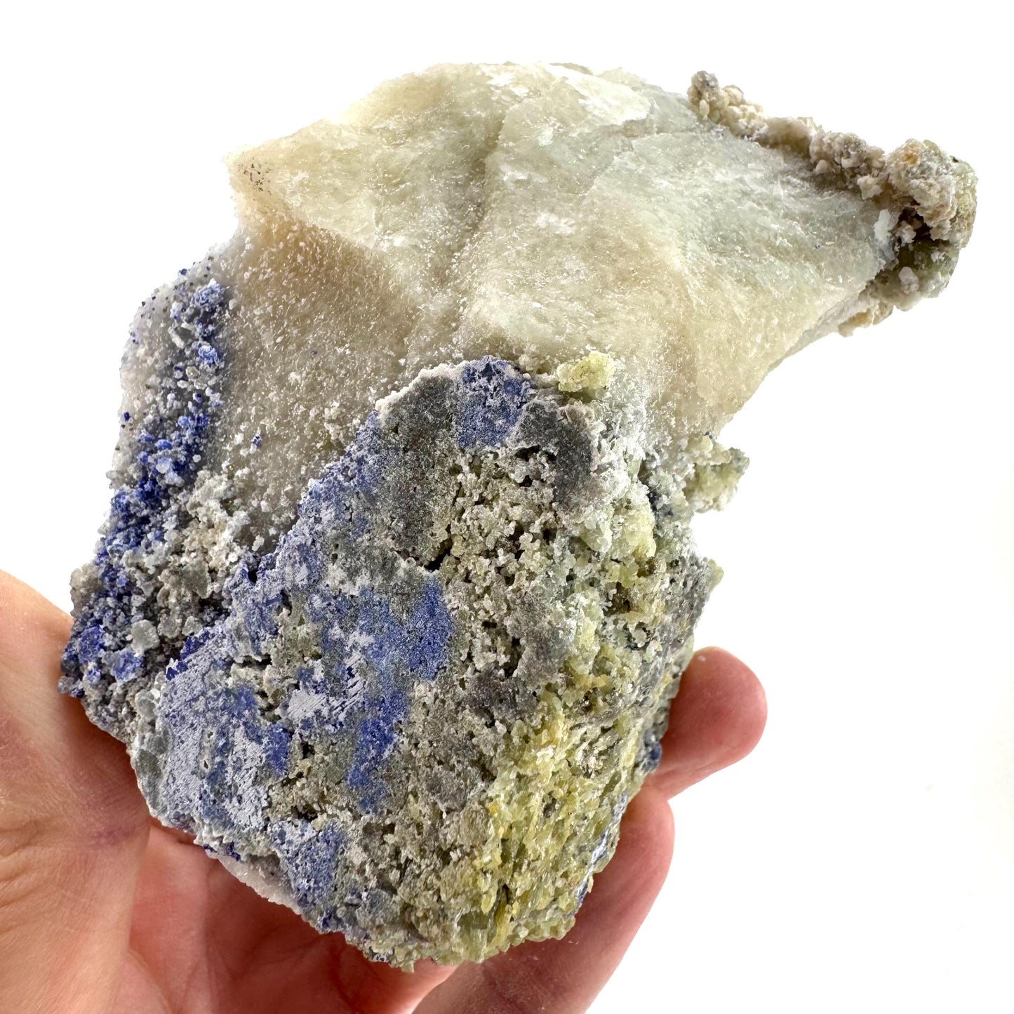 Lazurite on Calcite (Afghanistan) | lazurite crystal, mineral specimen