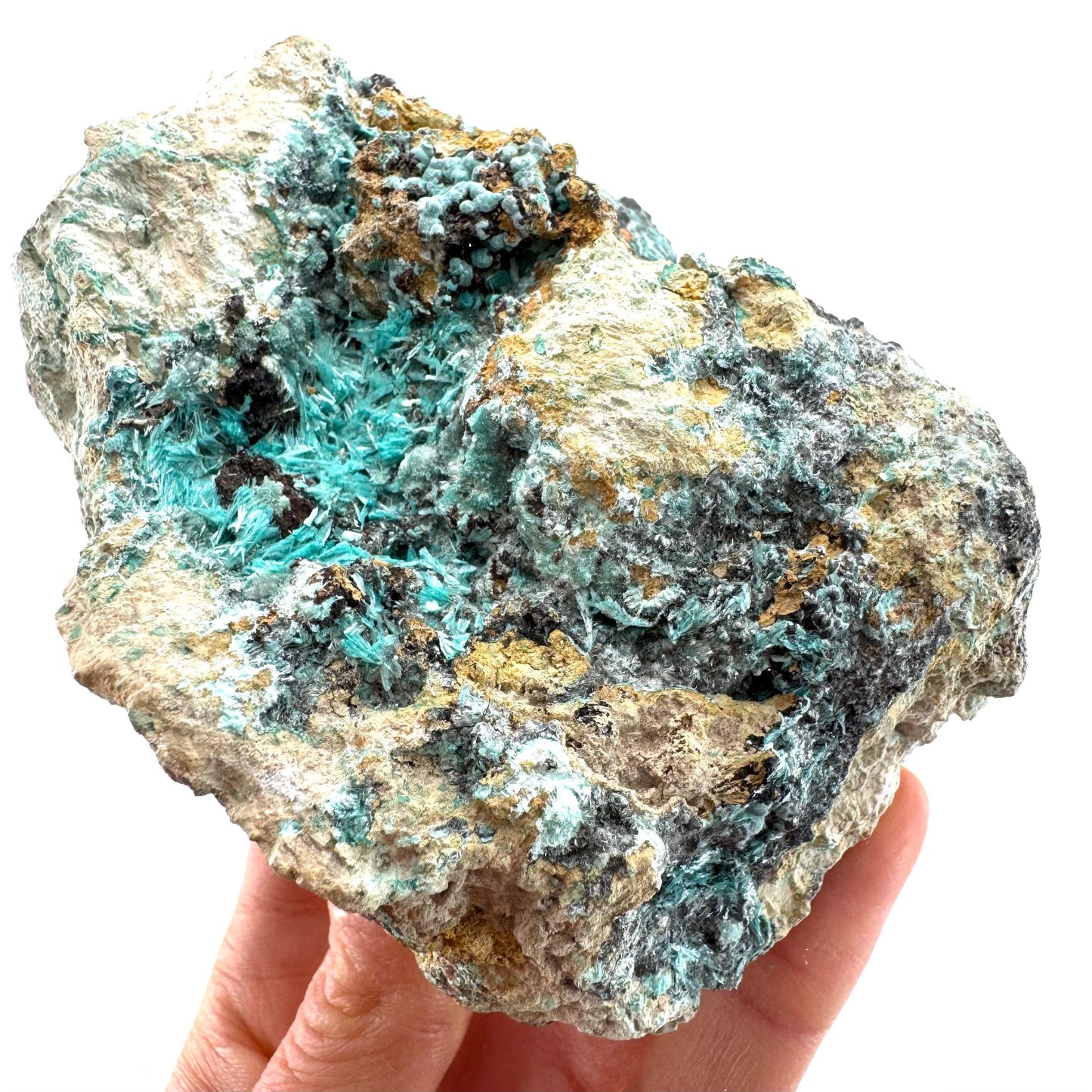Aurichalcite (Arizona, USA) | blue aurichalcite crystal, rare mineral specimen