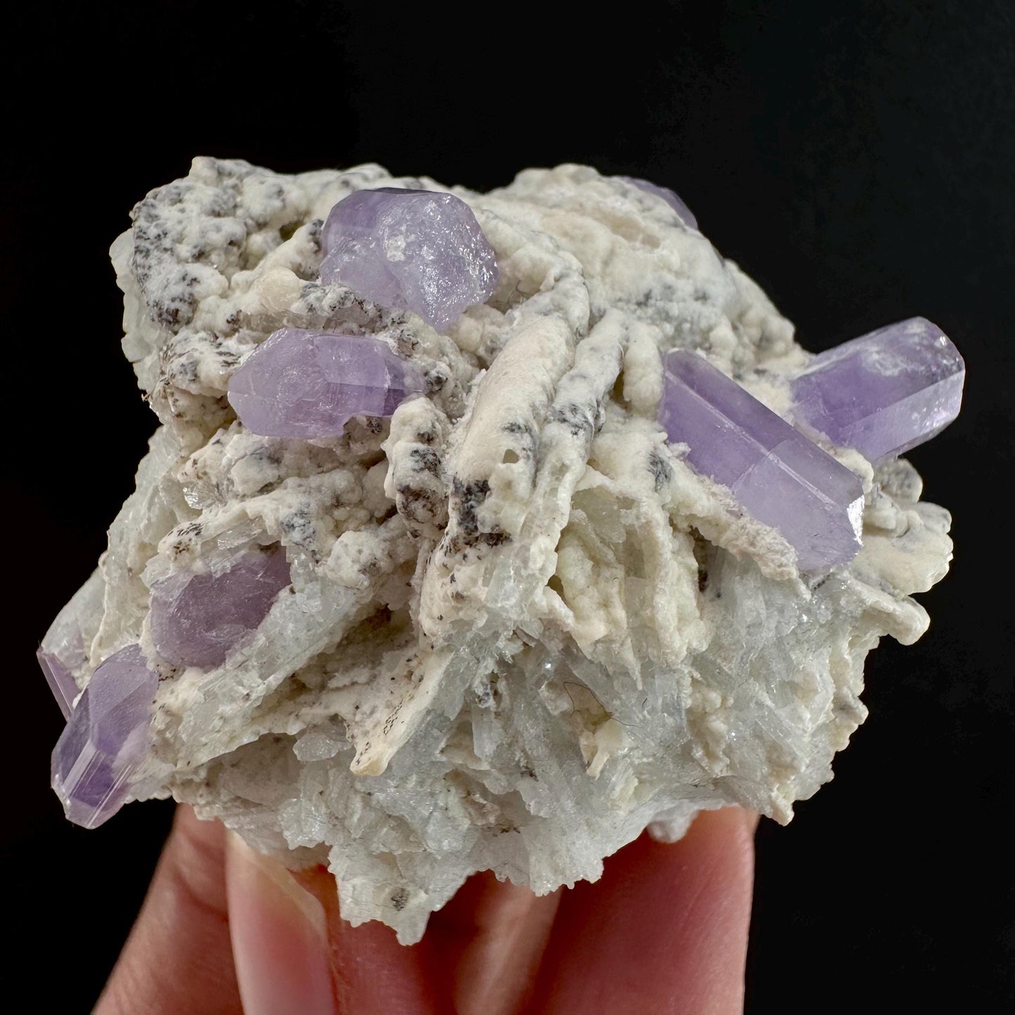 Purple Fluorapatite w/ Albite (Afghanistan) | fluorapatite crystal, natural purple apatite, mineral specimen