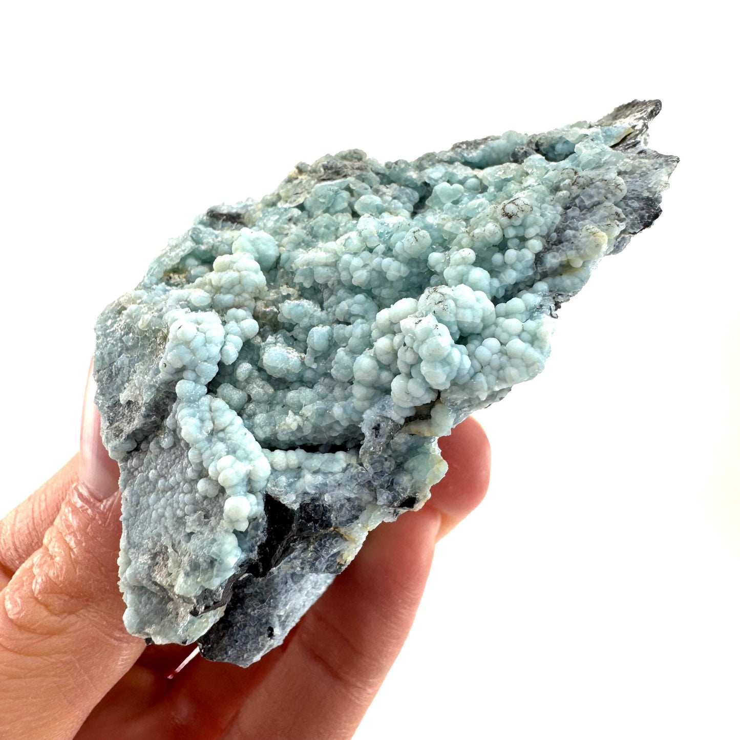 Blue Gibbsite | botryoidal gibbsite crystal, mineral specimen