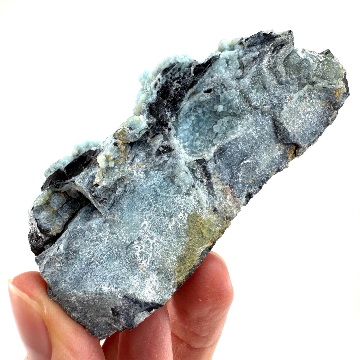Blue Gibbsite | botryoidal gibbsite crystal, mineral specimen
