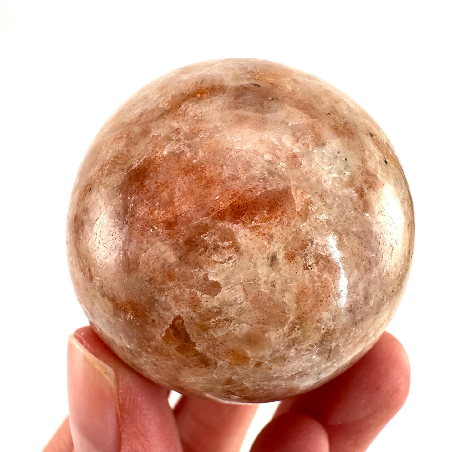 Sunstone Sphere (India) | polished sunstone crystal ball, crystal sphere