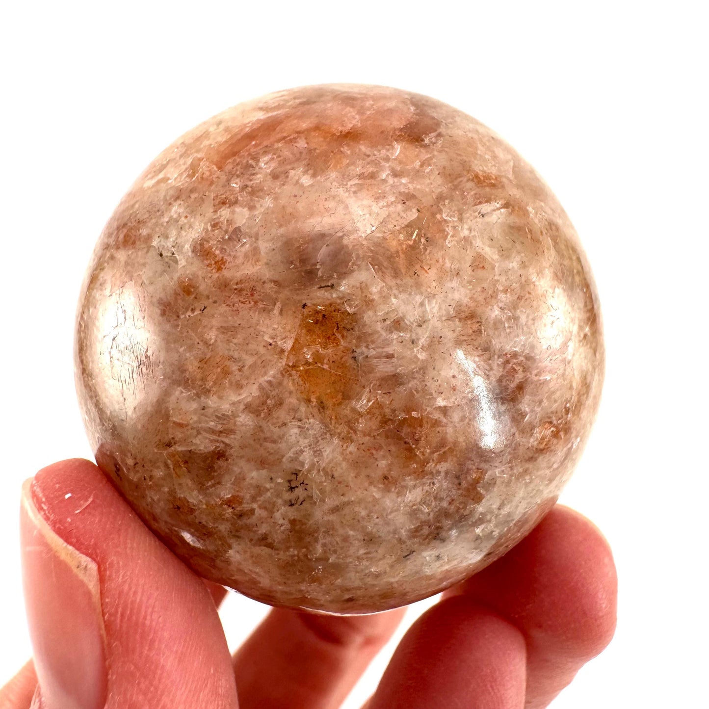 Sunstone Sphere (India) | polished sunstone crystal ball, crystal sphere