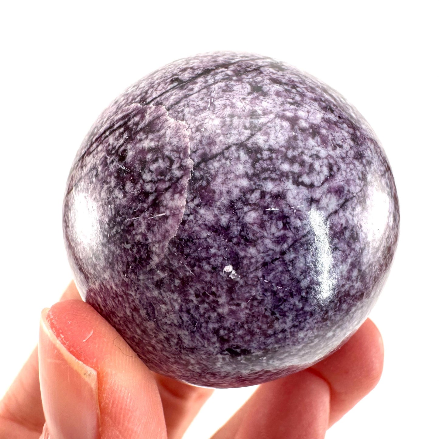 Kammererite Sphere (India) | polished kammererite crystal ball, crystal sphere