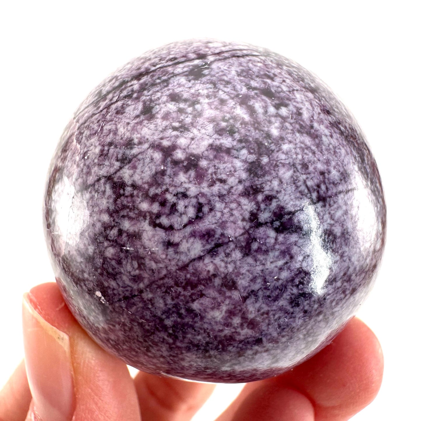 Kammererite Sphere (India) | polished kammererite crystal ball, crystal sphere