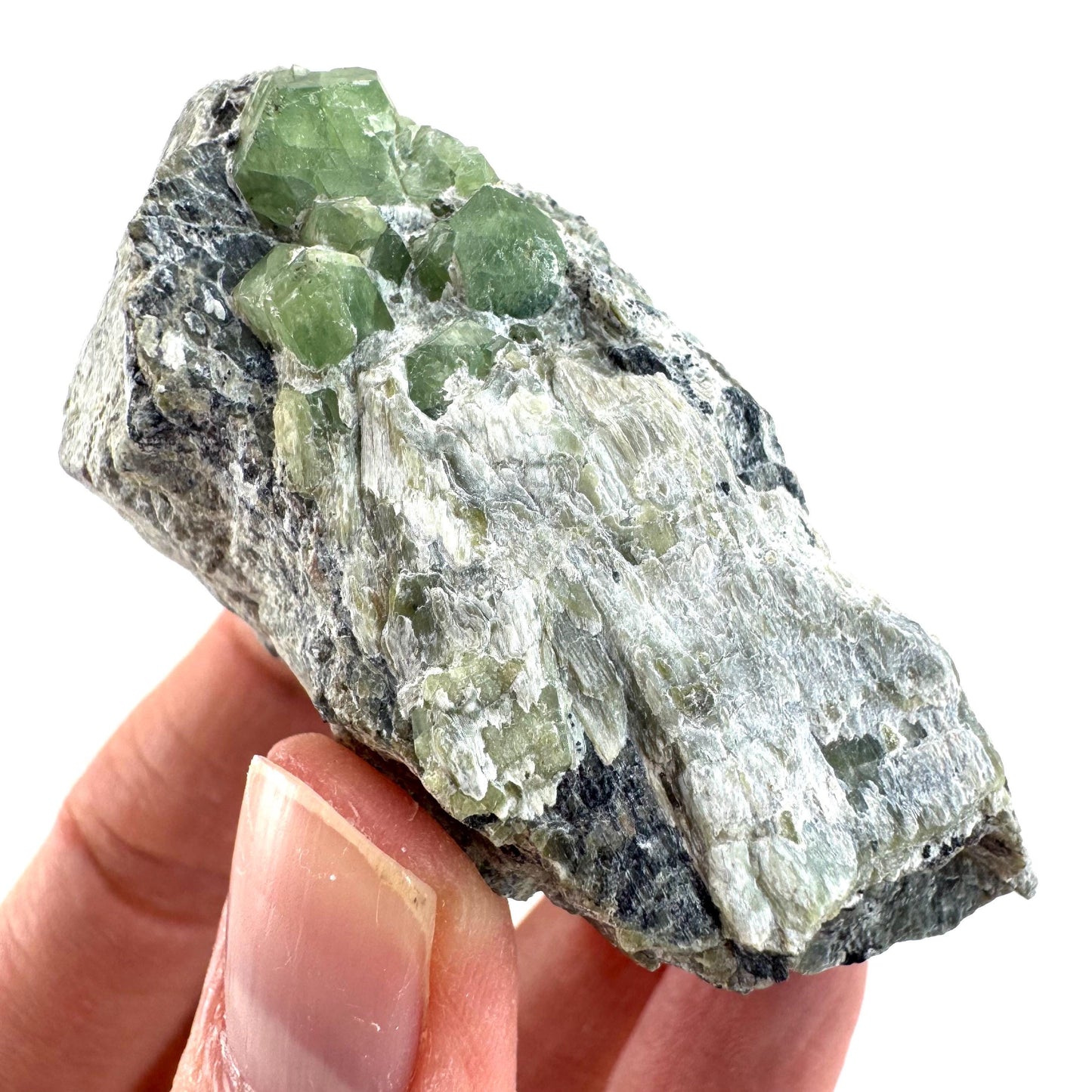 Demantoid Garnet on Matrix (Pakistan) | green garnet crystal, mineral specimen
