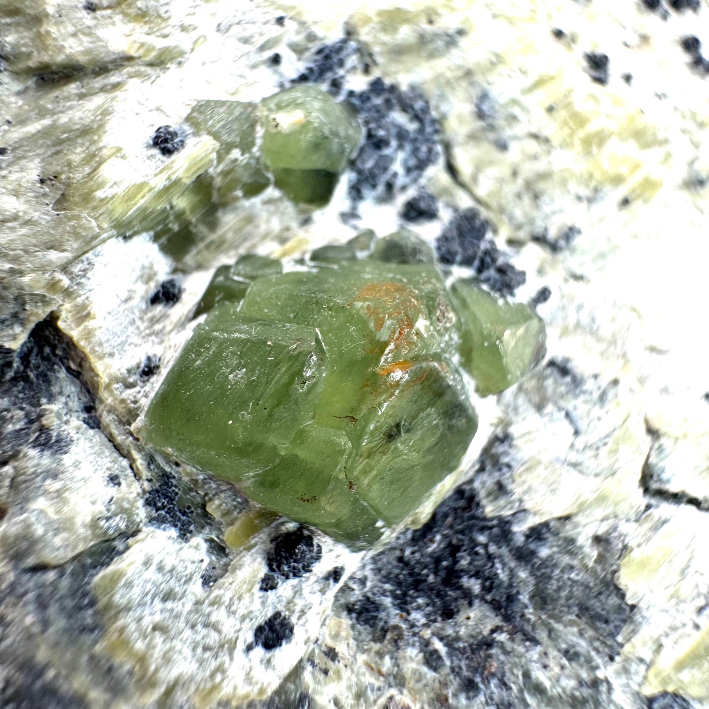 Demantoid Garnet on Matrix (Pakistan) | green garnet crystal, mineral specimen