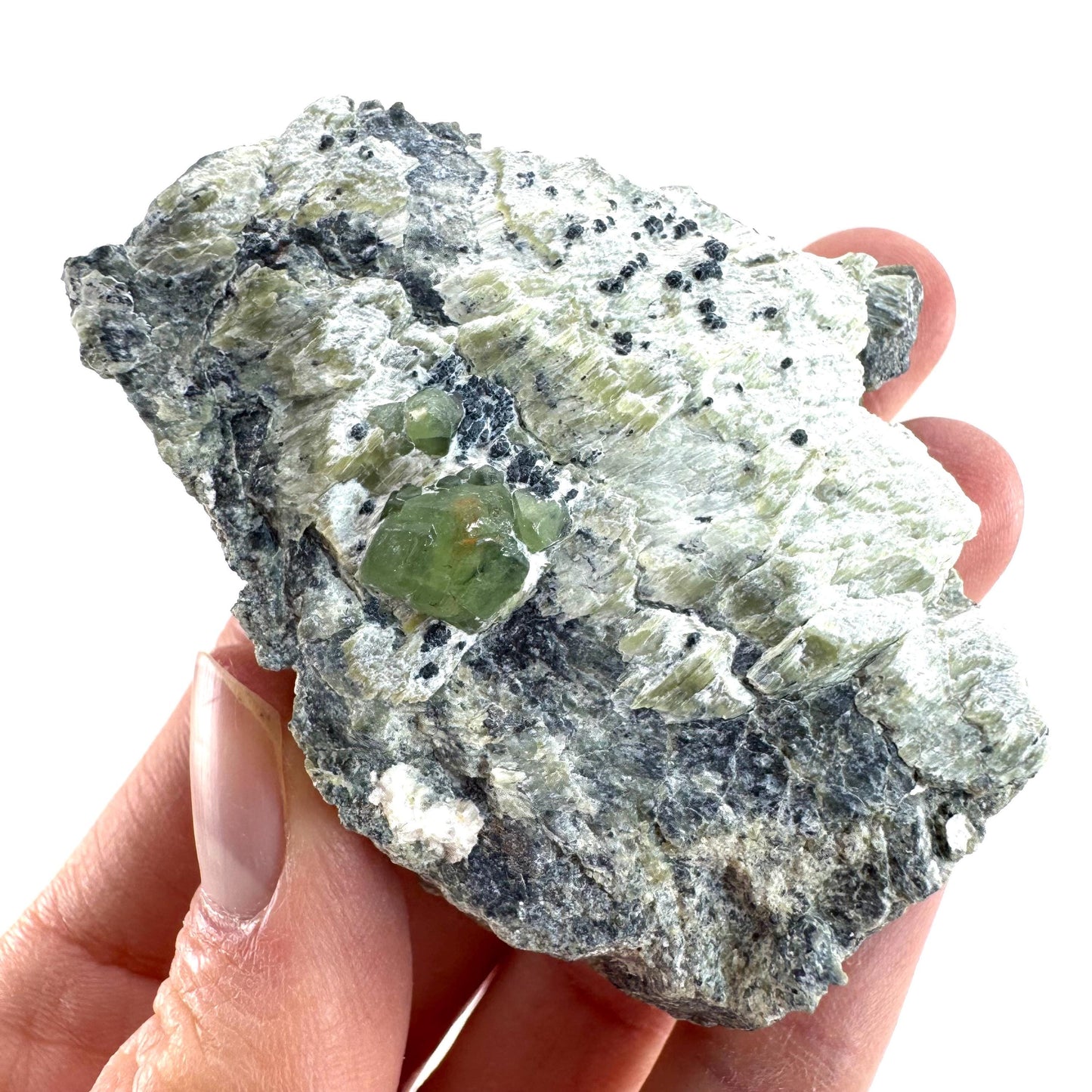 Demantoid Garnet on Matrix (Pakistan) | green garnet crystal, mineral specimen