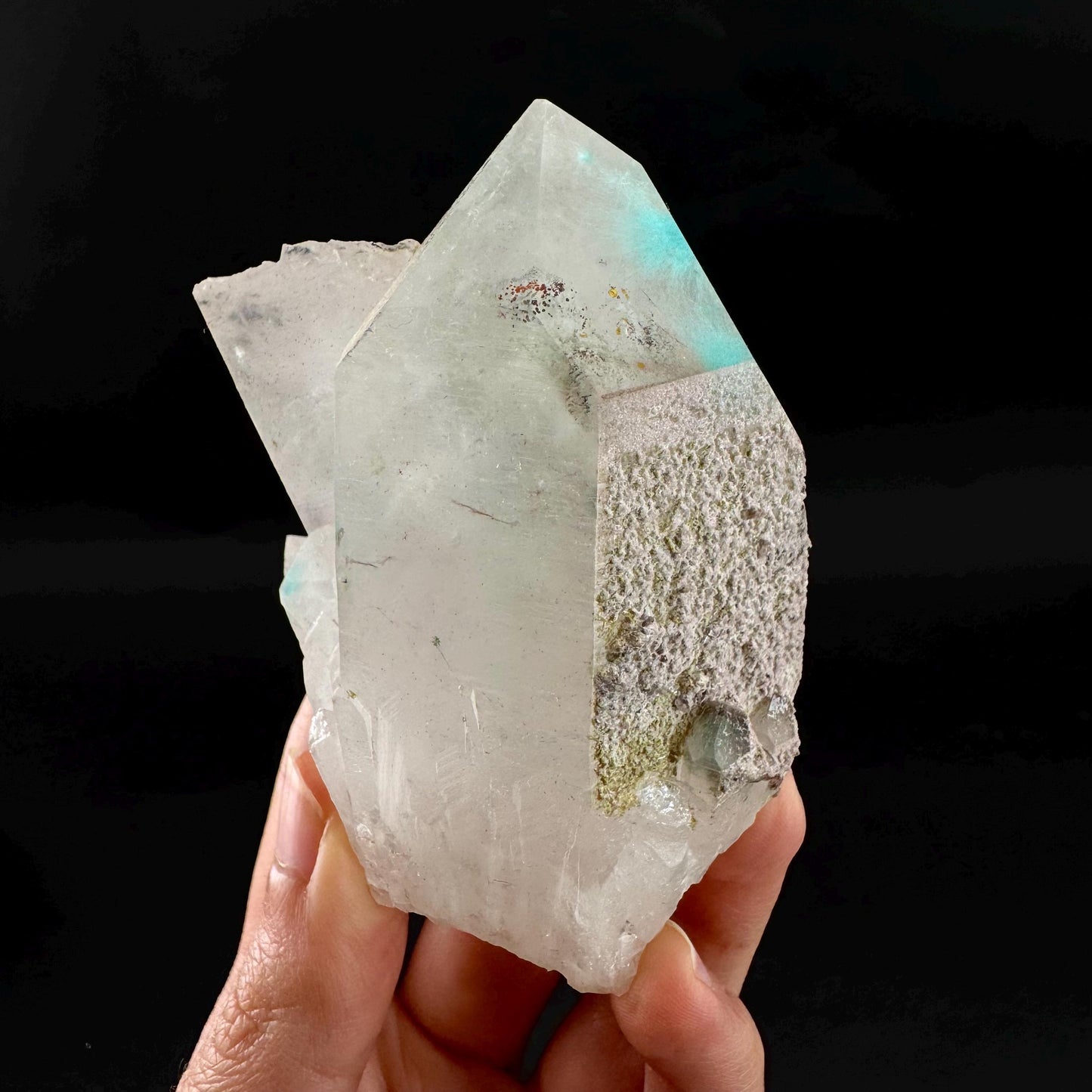 Ajoite & Copper Included Quartz (South Africa) | ajoite quartz crystal, rare mineral specimen
