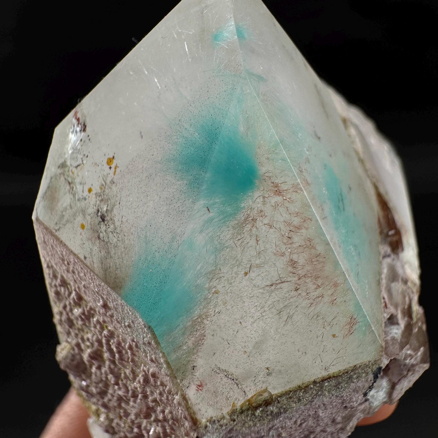 Ajoite & Copper Included Quartz (South Africa) | ajoite quartz crystal, rare mineral specimen