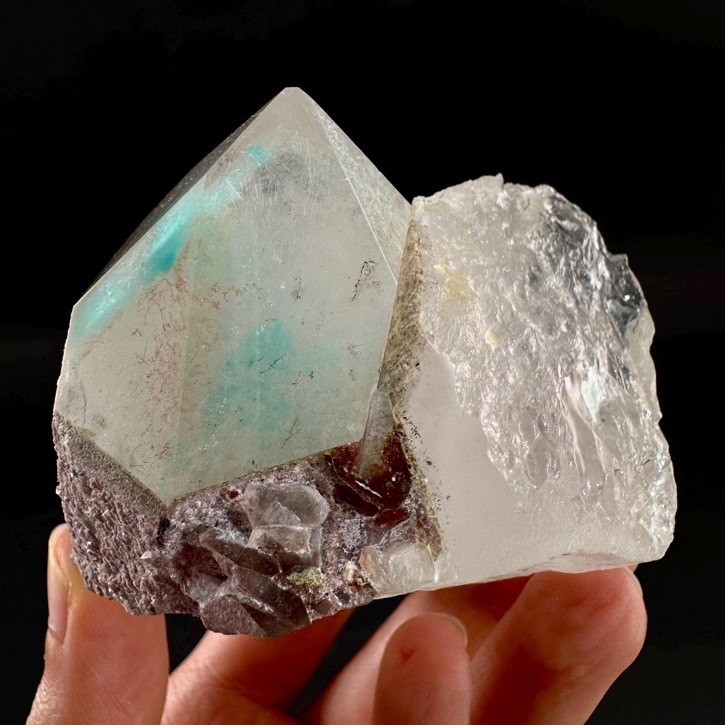 Ajoite & Copper Included Quartz (South Africa) | ajoite quartz crystal, rare mineral specimen