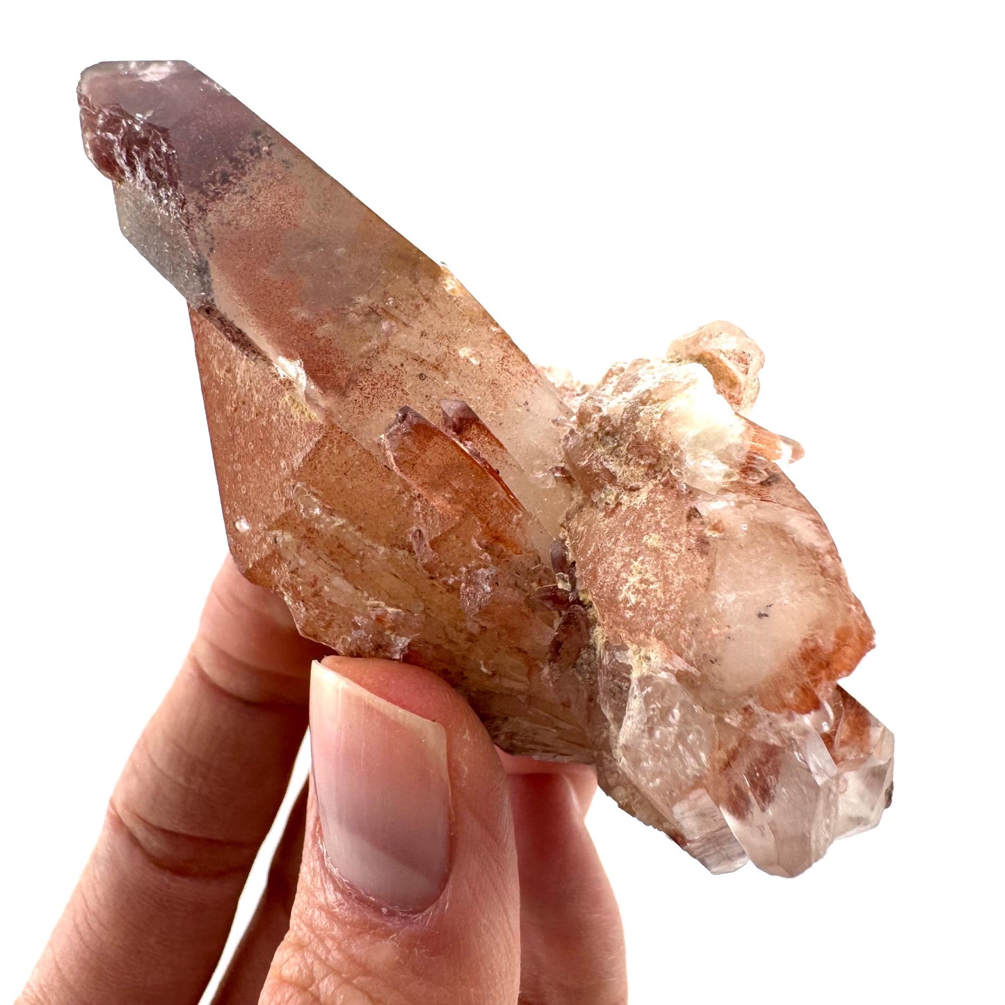 Double Terminated Red Hematite Quartz (Zimbabwe) | fire quartz crystal, red phantom quartz, mineral specimen