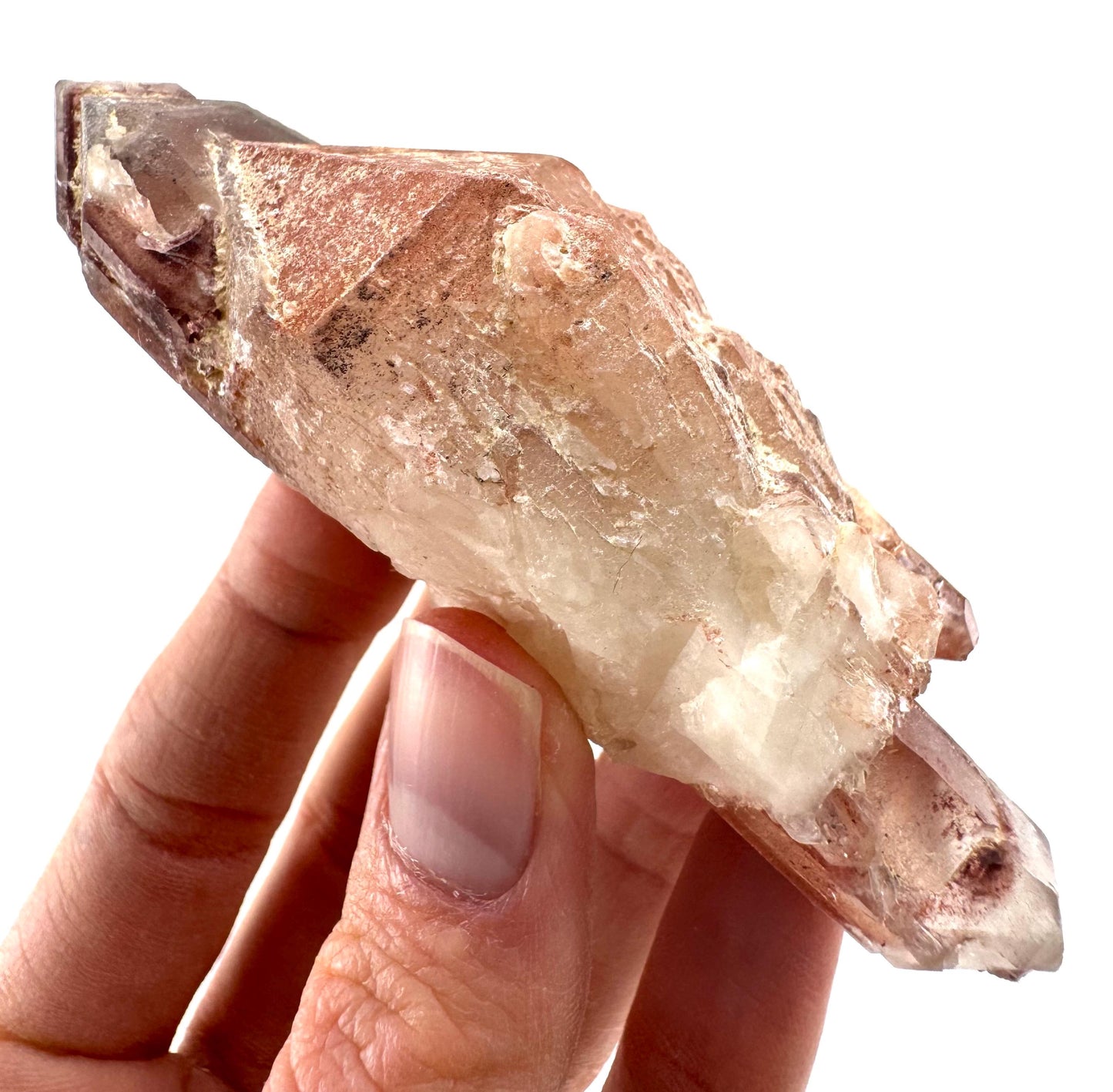 Double Terminated Red Hematite Quartz (Zimbabwe) | fire quartz crystal, red phantom quartz, mineral specimen