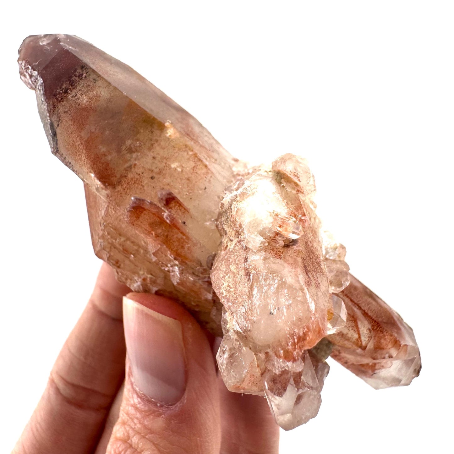 Double Terminated Red Hematite Quartz (Zimbabwe) | fire quartz crystal, red phantom quartz, mineral specimen