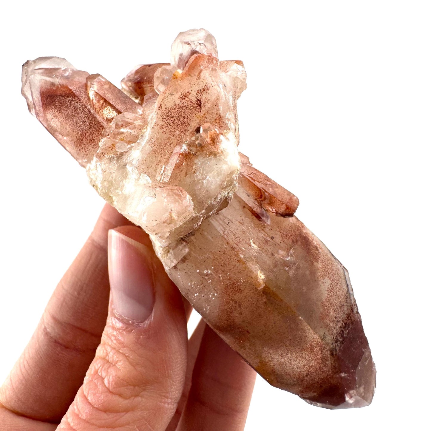 Double Terminated Red Hematite Quartz (Zimbabwe) | fire quartz crystal, red phantom quartz, mineral specimen