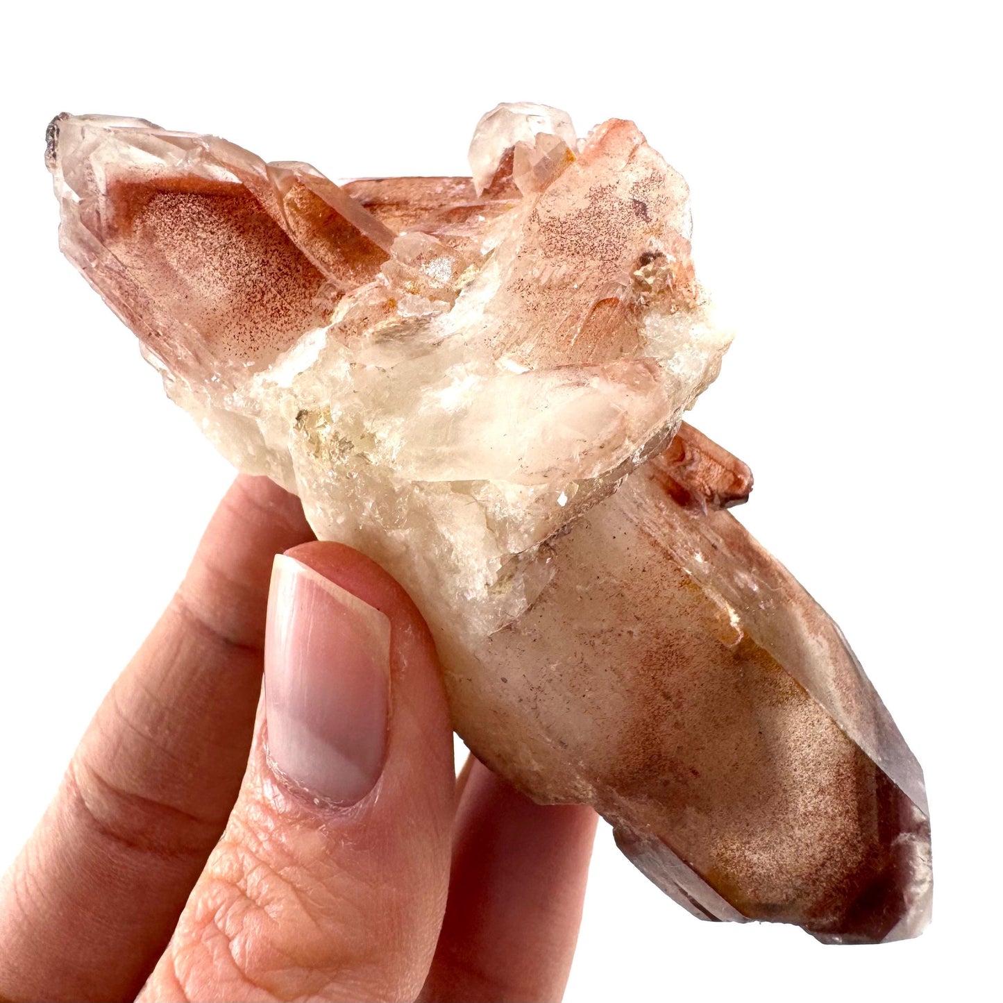 Double Terminated Red Hematite Quartz (Zimbabwe) | fire quartz crystal, red phantom quartz, mineral specimen